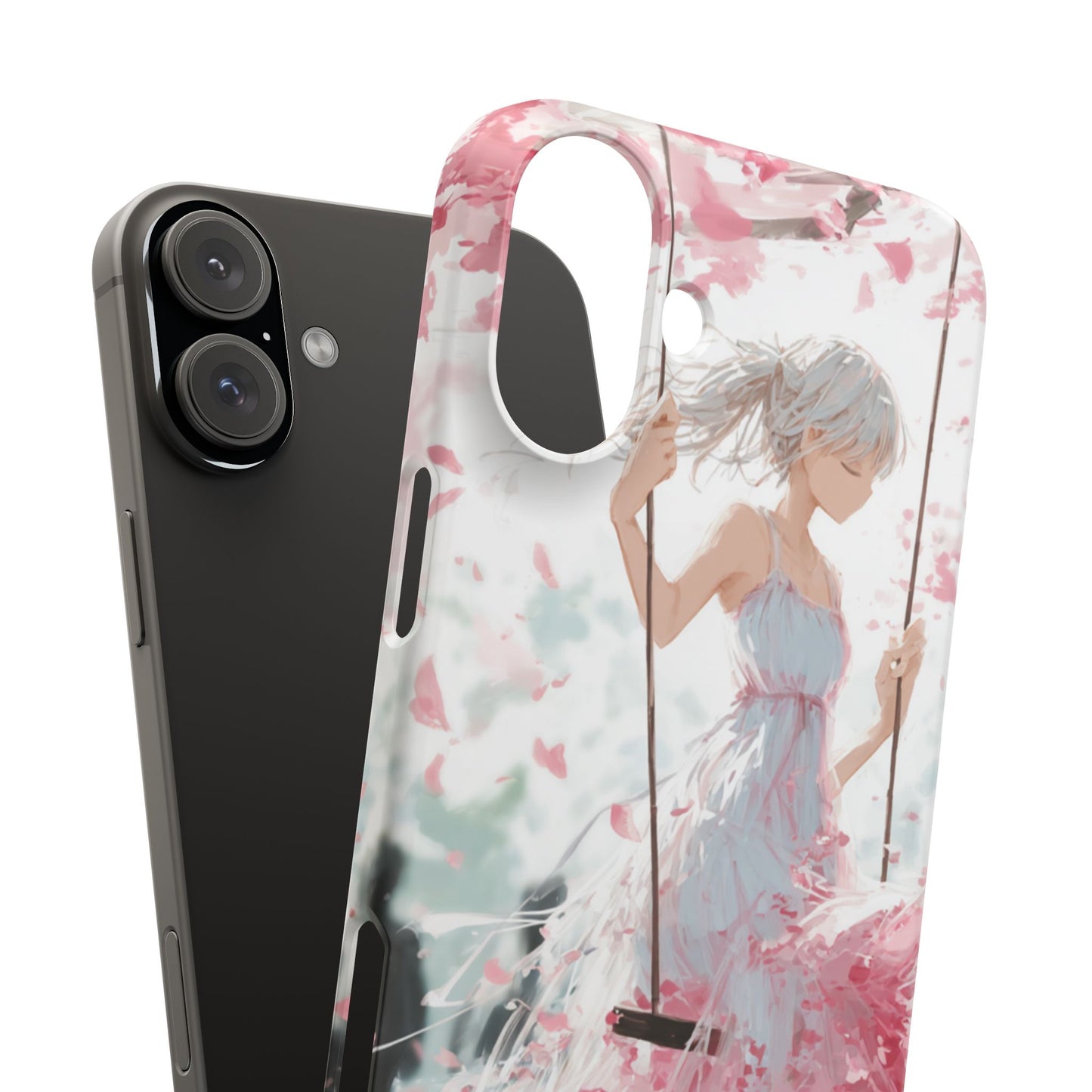 Elegant Floral Snap Cases for iPhone, Personalized Phone Covers, Cute Spring Gifts, Anime Aesthetic Accessories, Flower-themed Cell [...]
