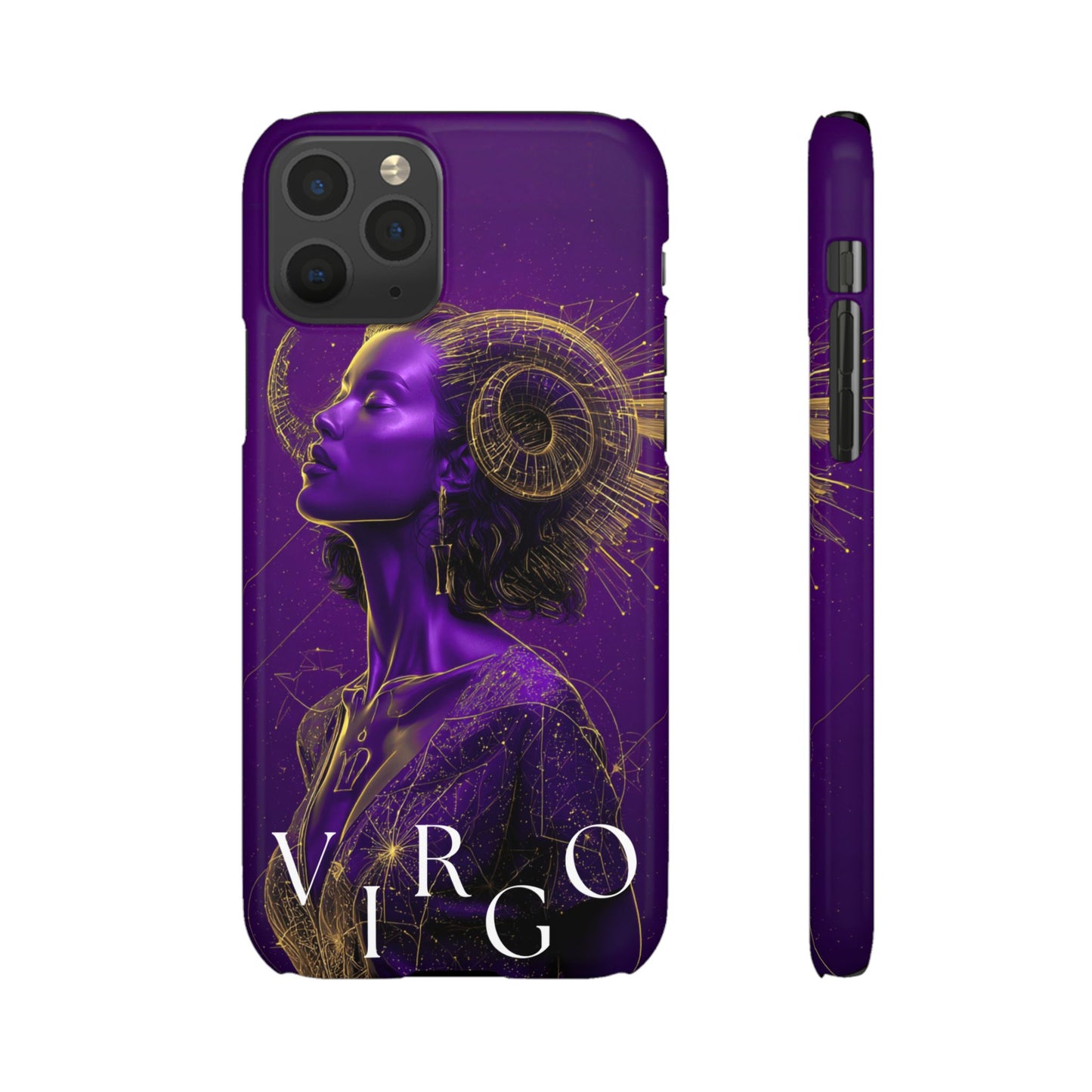 Purple & Gold Celestial Virgo Phone Case – Snap Cover for Samsung & iPhone