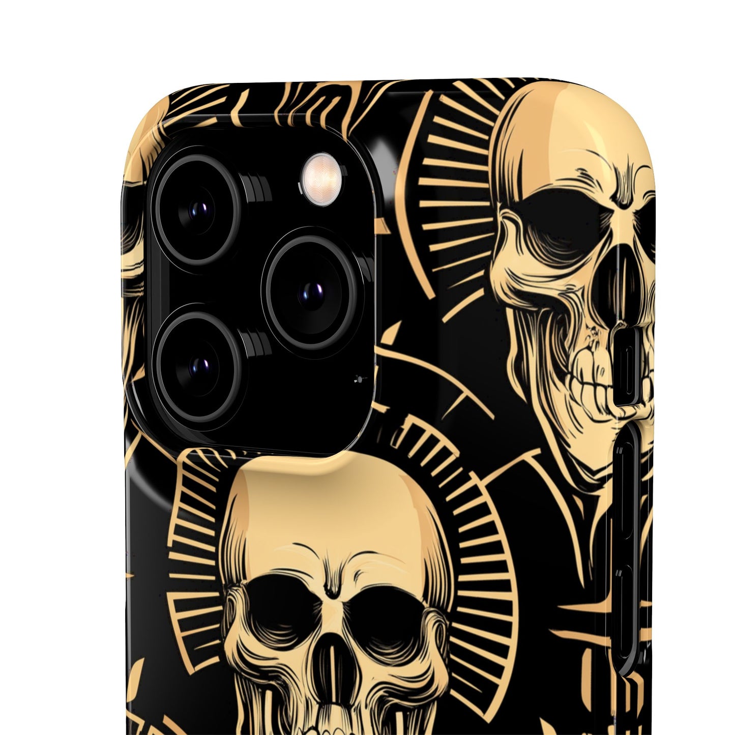 Skull Print Snap Case, Edgy Phone Cover for Goth Lovers, Protective Shell for Halloween, Unique Gift for Him or Her