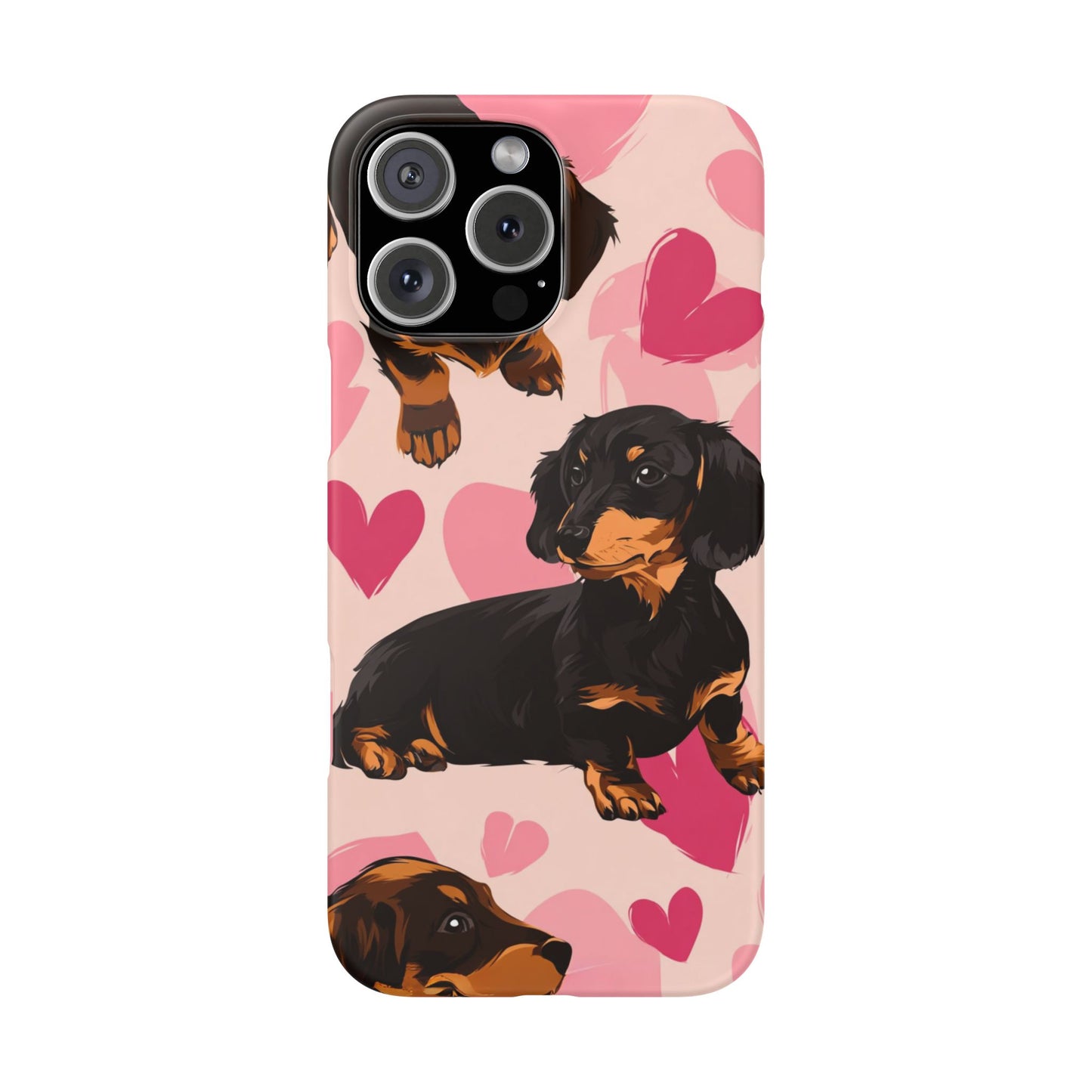 Pink Dachshund Love Phone Case for Iphone and Samsung Customistion and Free Shipping Avvialable