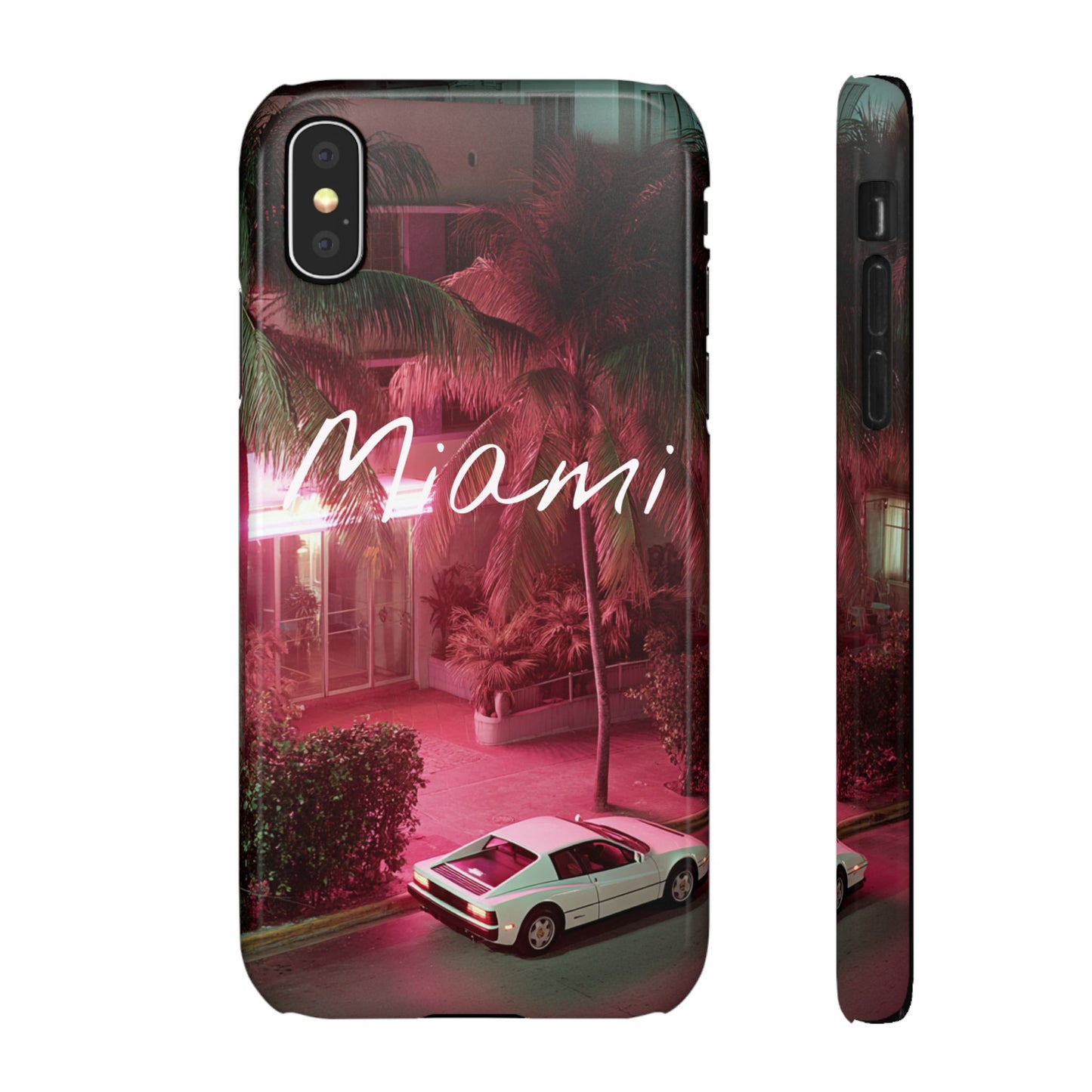 Miami Vibes Snap Case, Tropical Phone Cover, Summer Accessory, Gift for Travel Lovers, Neon Aesthetic, Beach-themed Tech