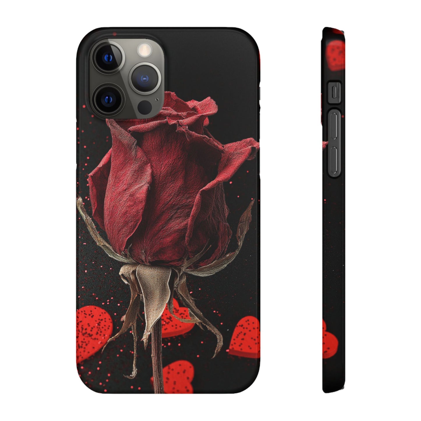 Romantic Rose Snap Case, Floral Phone Cover, Valentines Day Gift, Trendy Mobile Accessory, Heart Design Case, Elegant Phone Protector