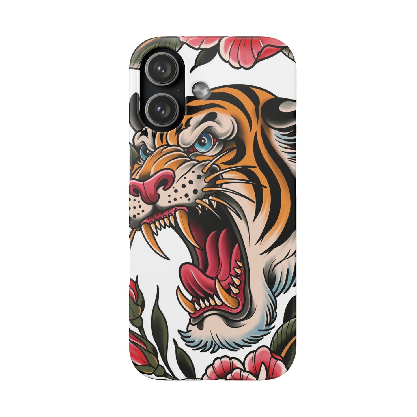 Tiger Floral Phone Case — Vintage Roaring Tiger Snap Case