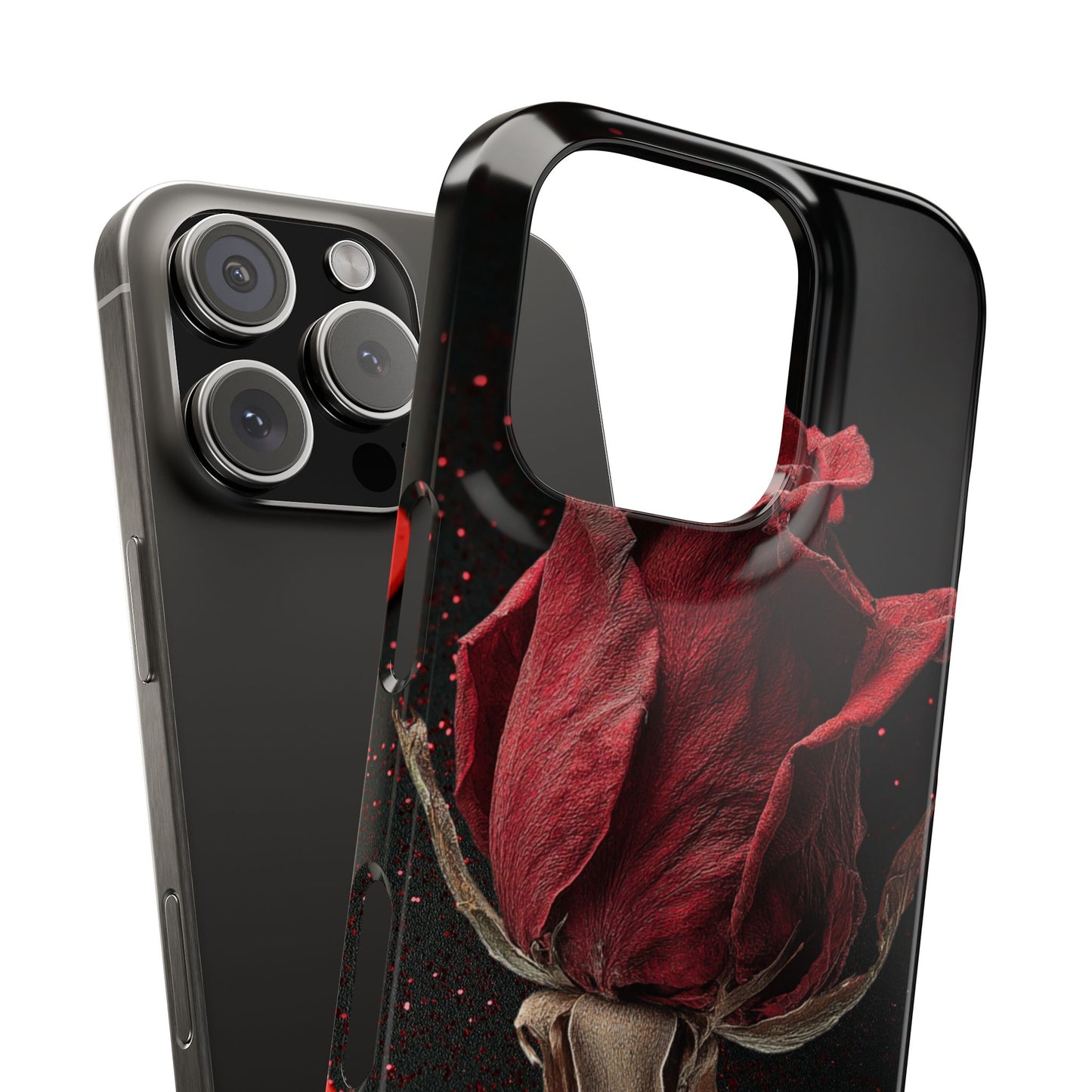 Romantic Rose Snap Case, Floral Phone Cover, Valentines Day Gift, Trendy Mobile Accessory, Heart Design Case, Elegant Phone Protector