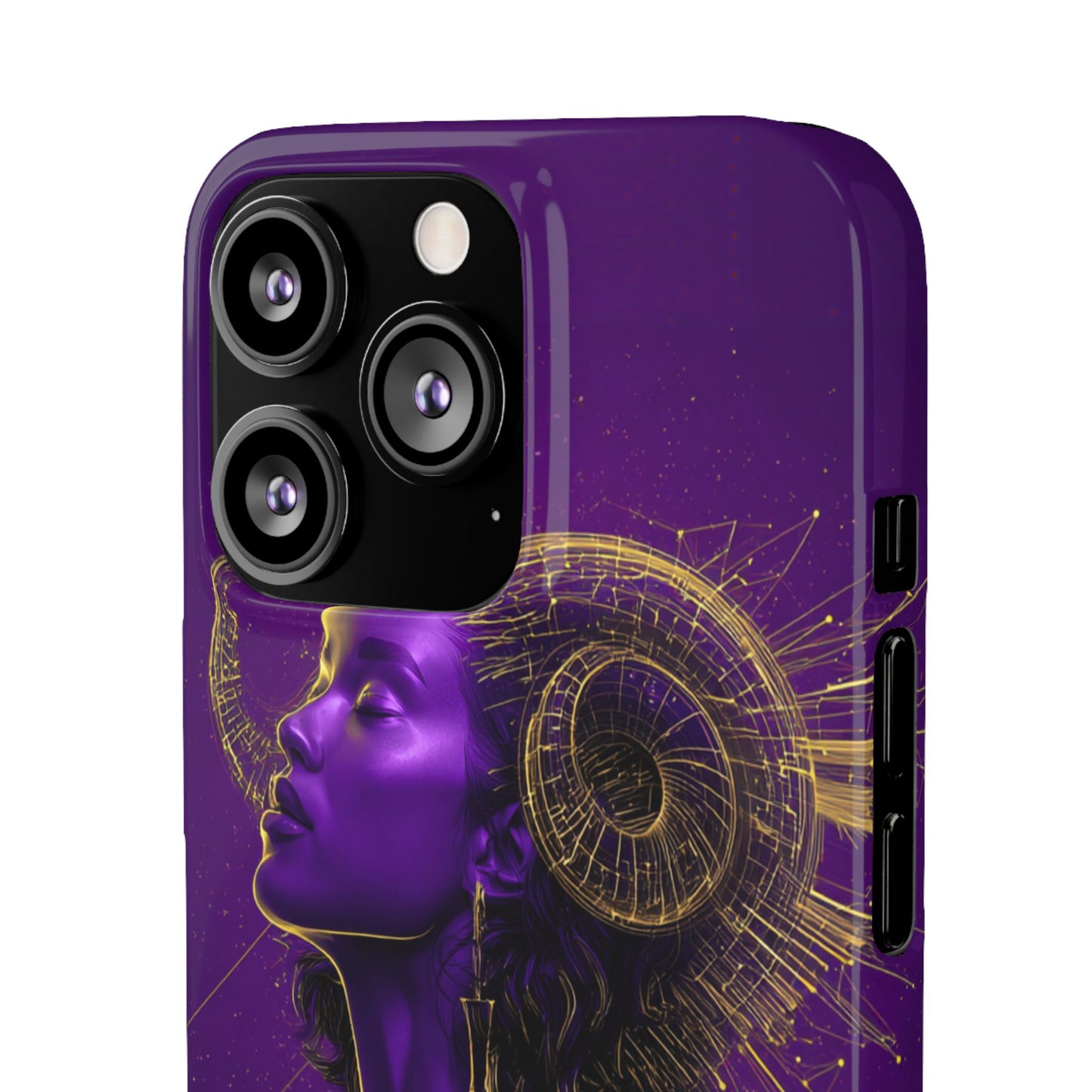 Purple & Gold Celestial Virgo Phone Case – Snap Cover for Samsung & iPhone