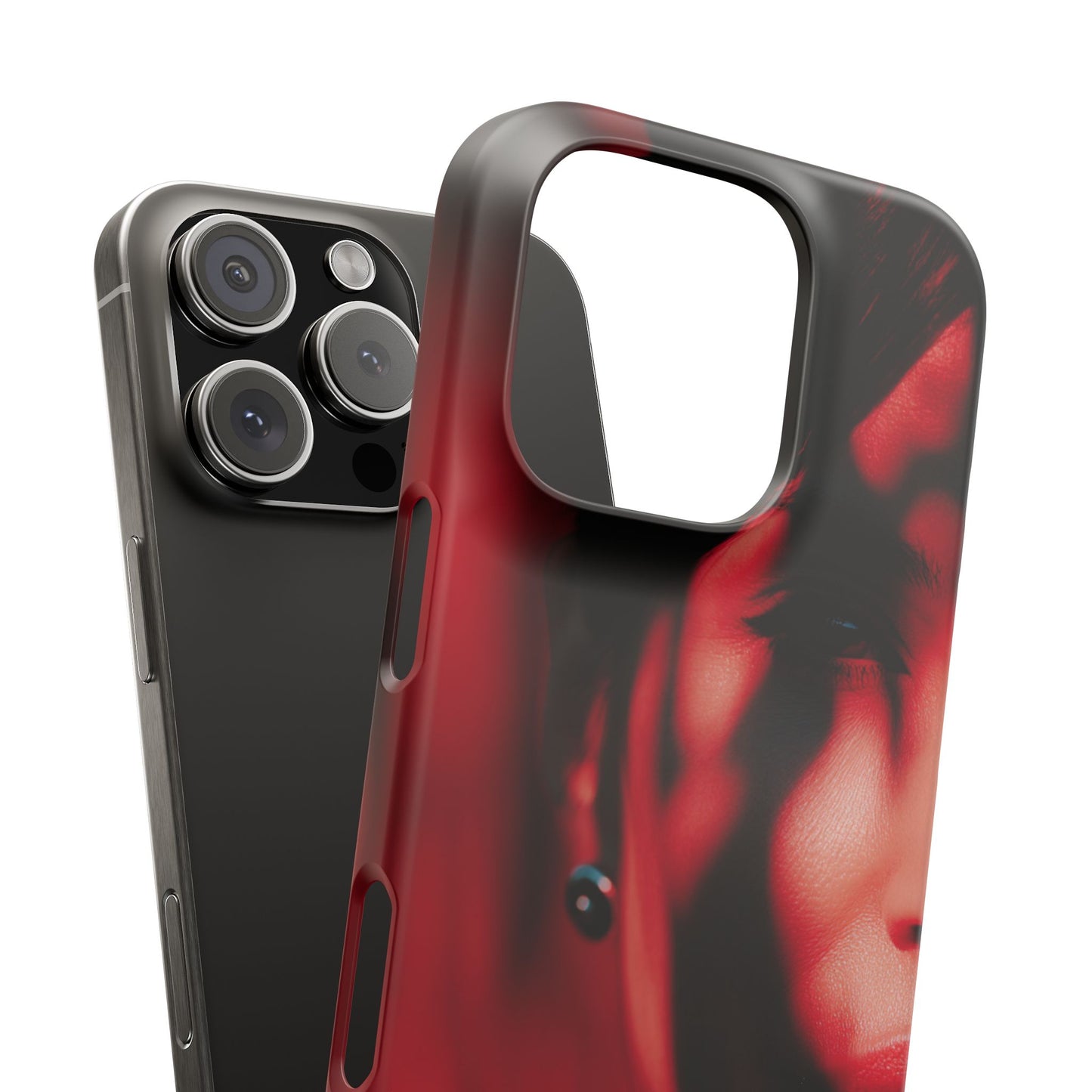 Stylish Snap Cases for Phone, Artistic Phone Cover, Unique Gifts, Red Aesthetic Case, Trendy Accessory, Vibrant Protection