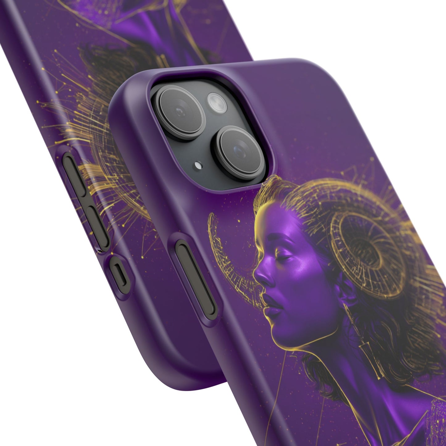 Purple & Gold Celestial Virgo Phone Case – Snap Cover for Samsung & iPhone