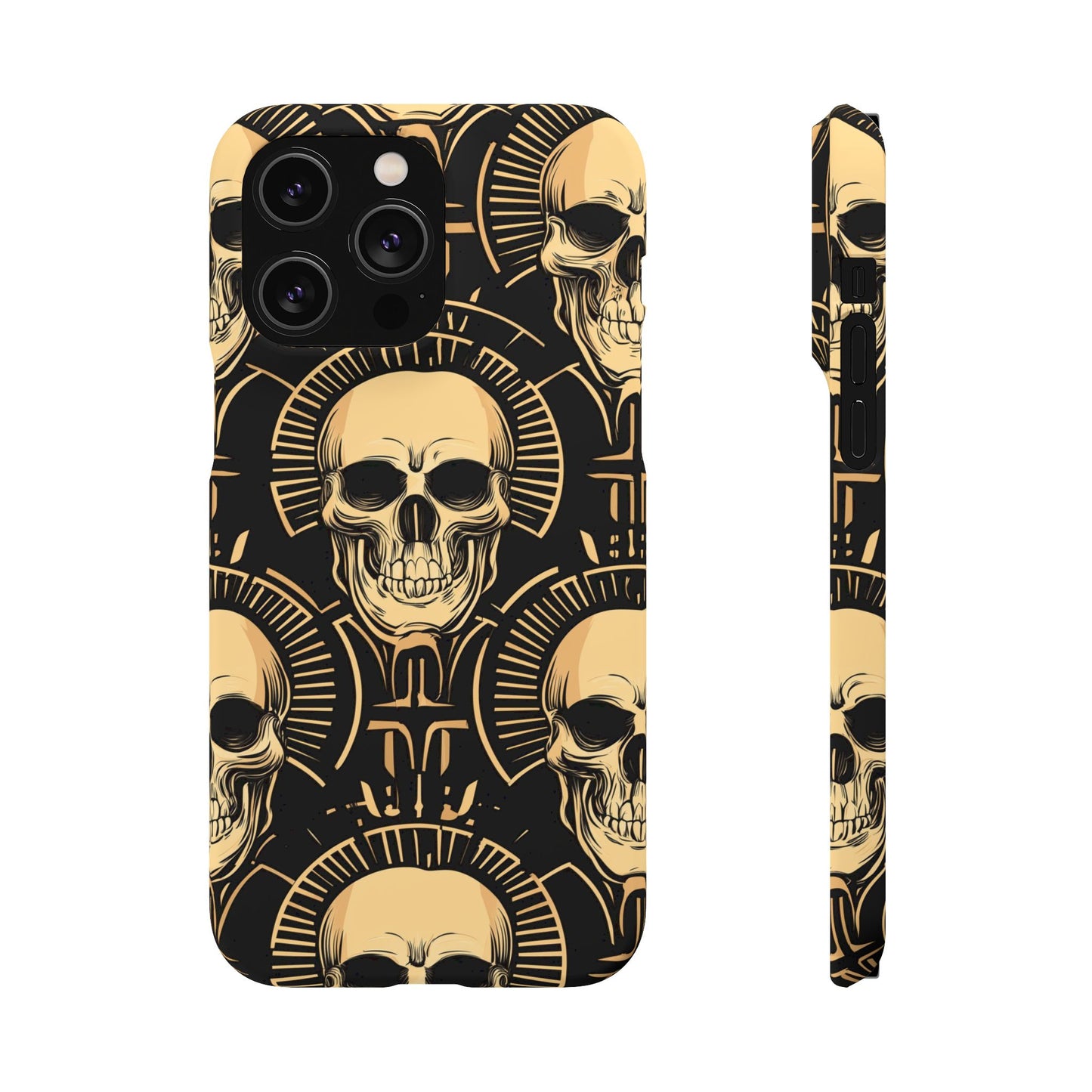 Skull Print Snap Case, Edgy Phone Cover for Goth Lovers, Protective Shell for Halloween, Unique Gift for Him or Her