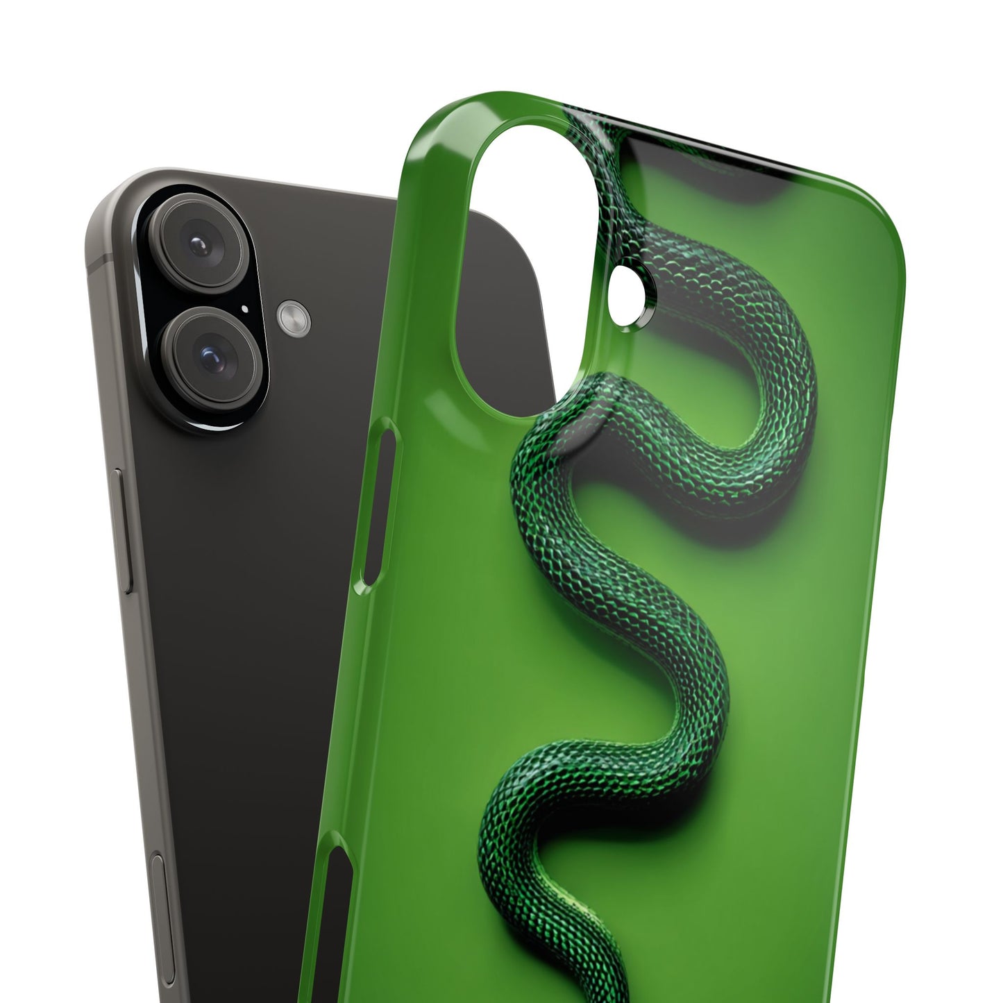 Green Snake Snap Case for iPhone, Stylish Phone Cover, Unique Gift, Trendy Accessory, Birthday, Nature Lover's Phone Case