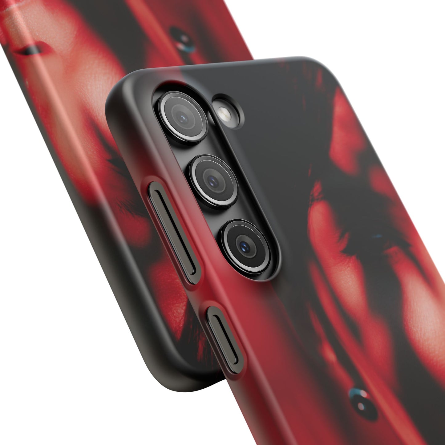Stylish Snap Cases for Phone, Artistic Phone Cover, Unique Gifts, Red Aesthetic Case, Trendy Accessory, Vibrant Protection