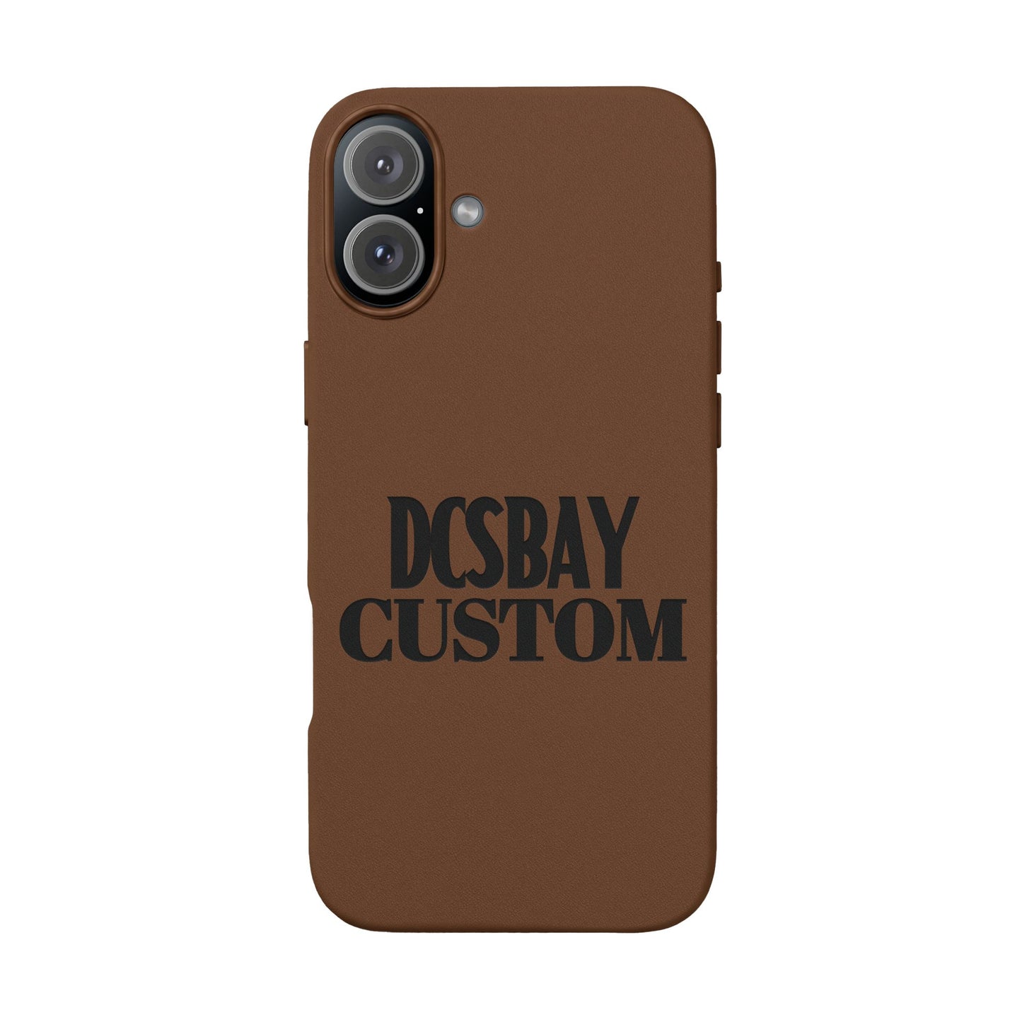 Engraved PU Leather Phone Case — Minimal Bear Silhouette