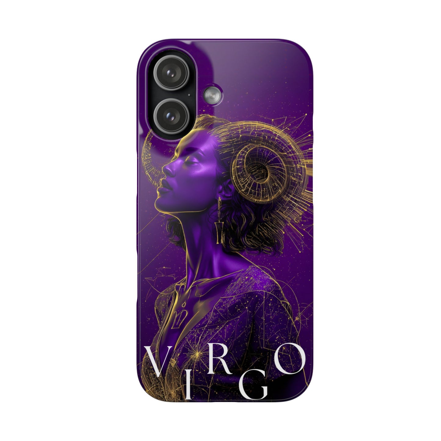 Purple & Gold Celestial Virgo Phone Case – Snap Cover for Samsung & iPhone