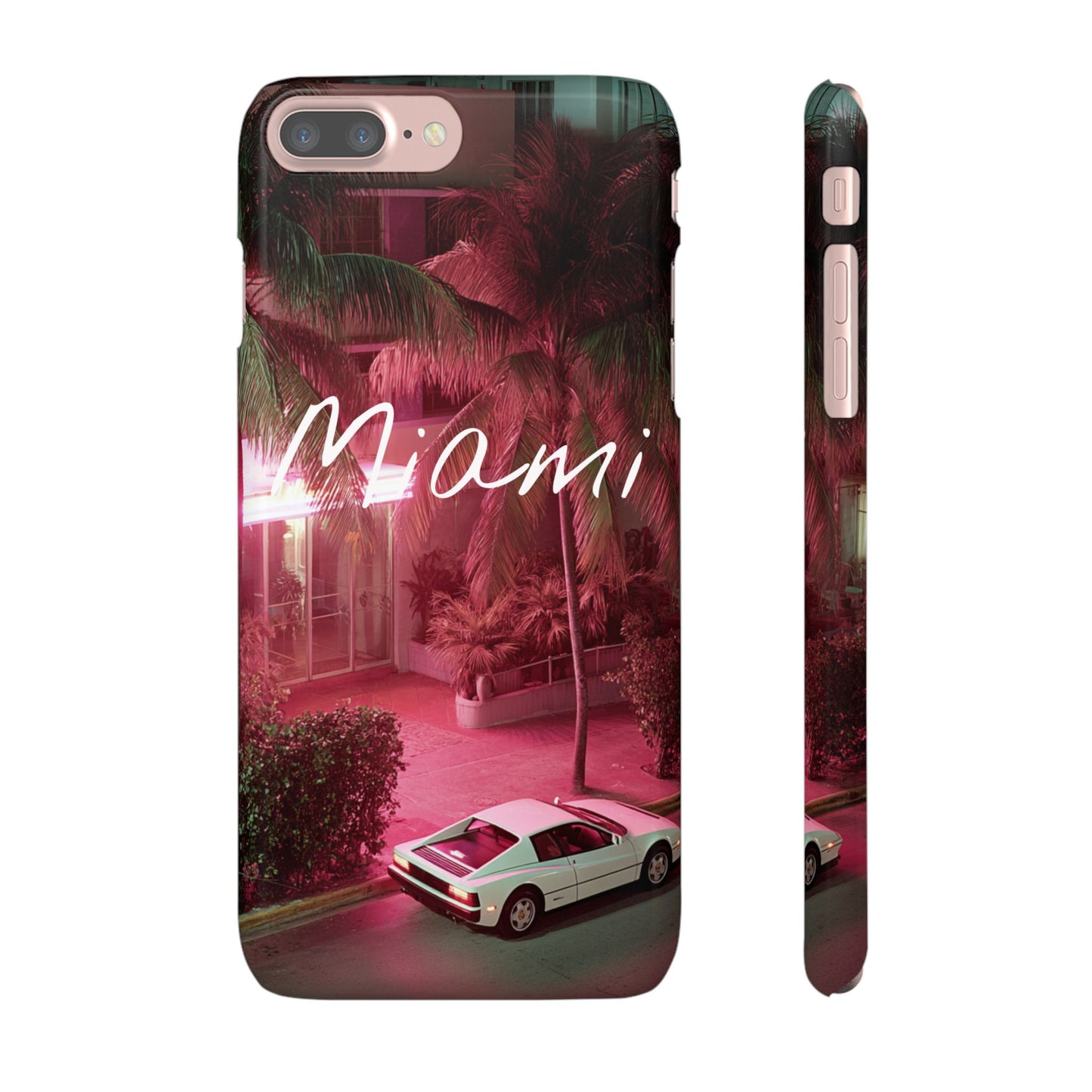 Miami Vibes Snap Case, Tropical Phone Cover, Summer Accessory, Gift for Travel Lovers, Neon Aesthetic, Beach-themed Tech