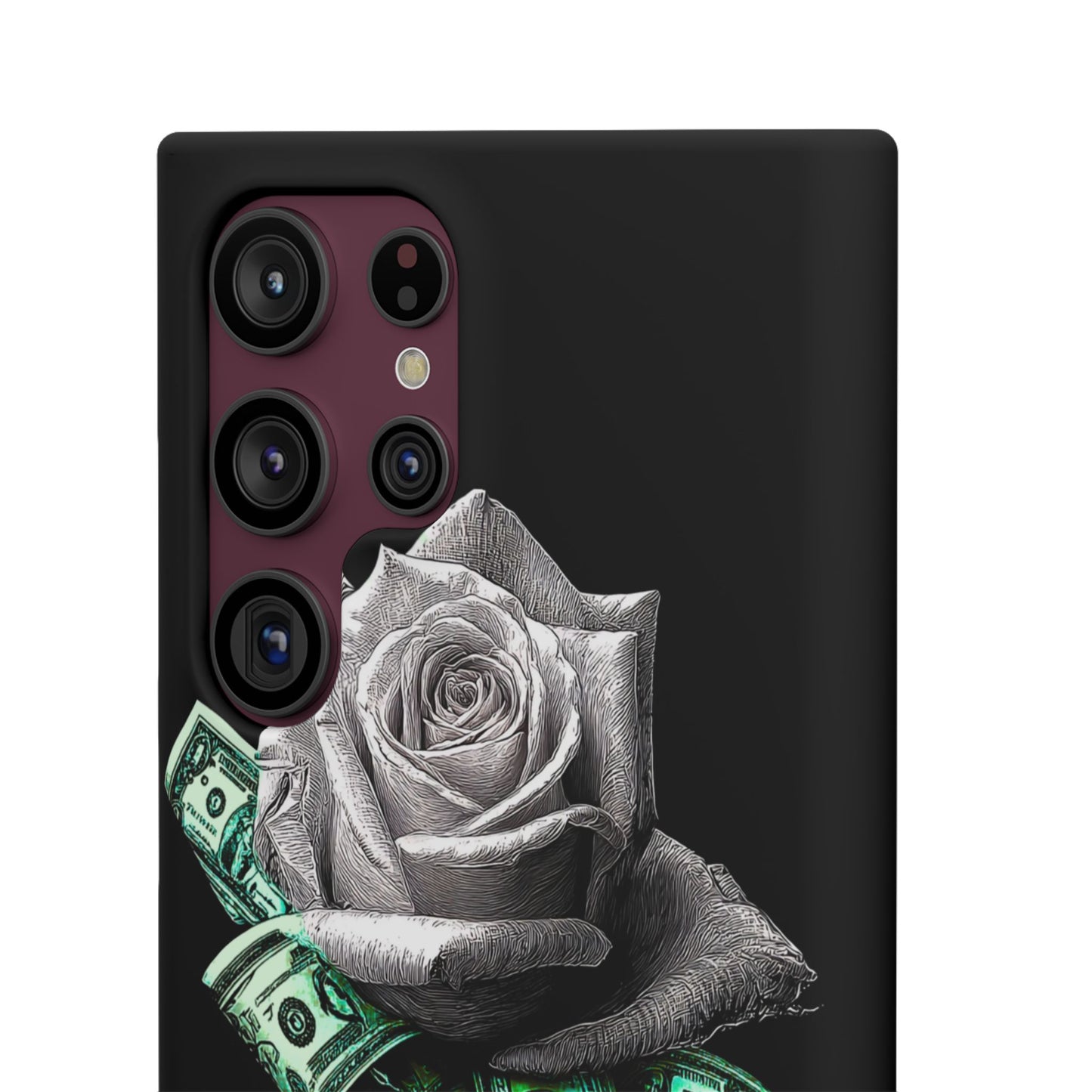 Stylish Rose & Money Snap Case - Floral Phone Protection, Trendy Gift for Him/Her, Birthday Present, Accessories for Teens