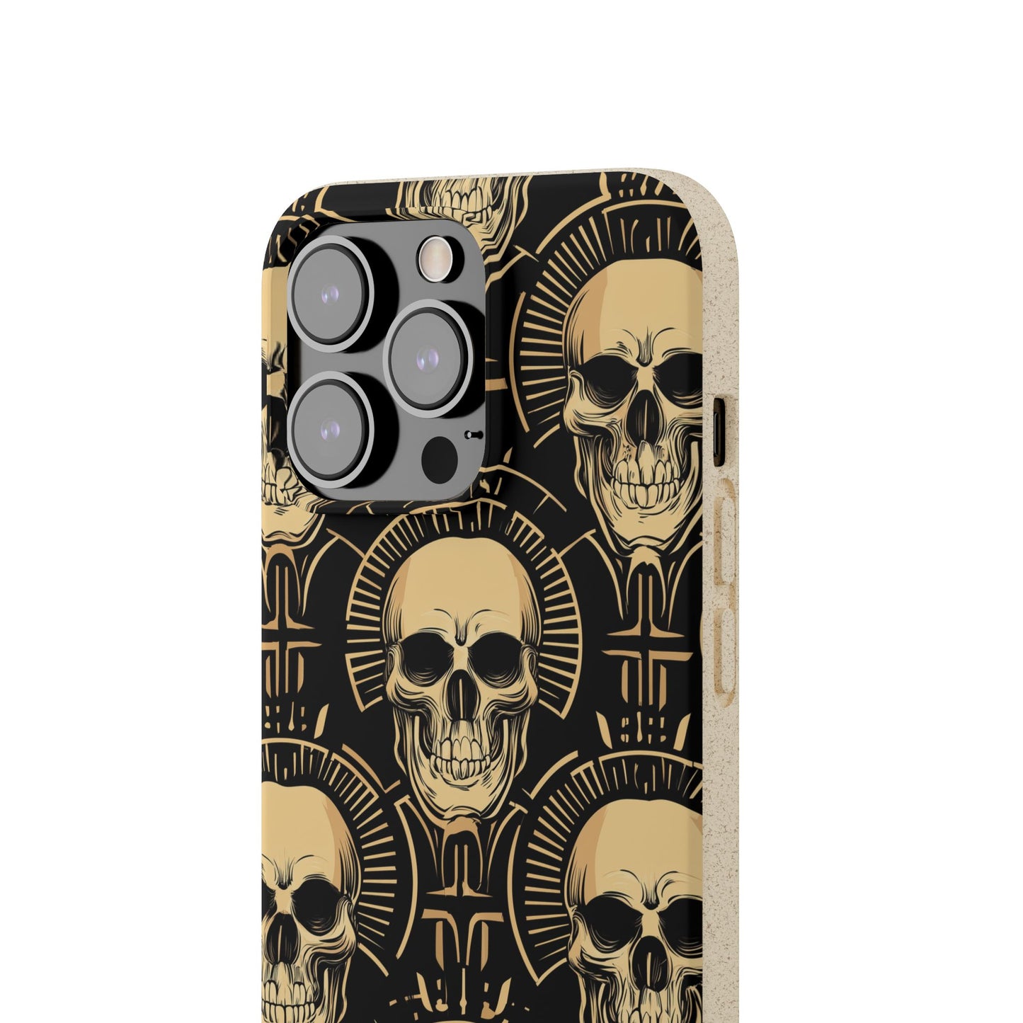 Skull Biodegradable Phone Case, Eco-Friendly iPhone Cover, Sustainable Gift, Cool Skull Design, Skull Art Accessories, Halloween Decor