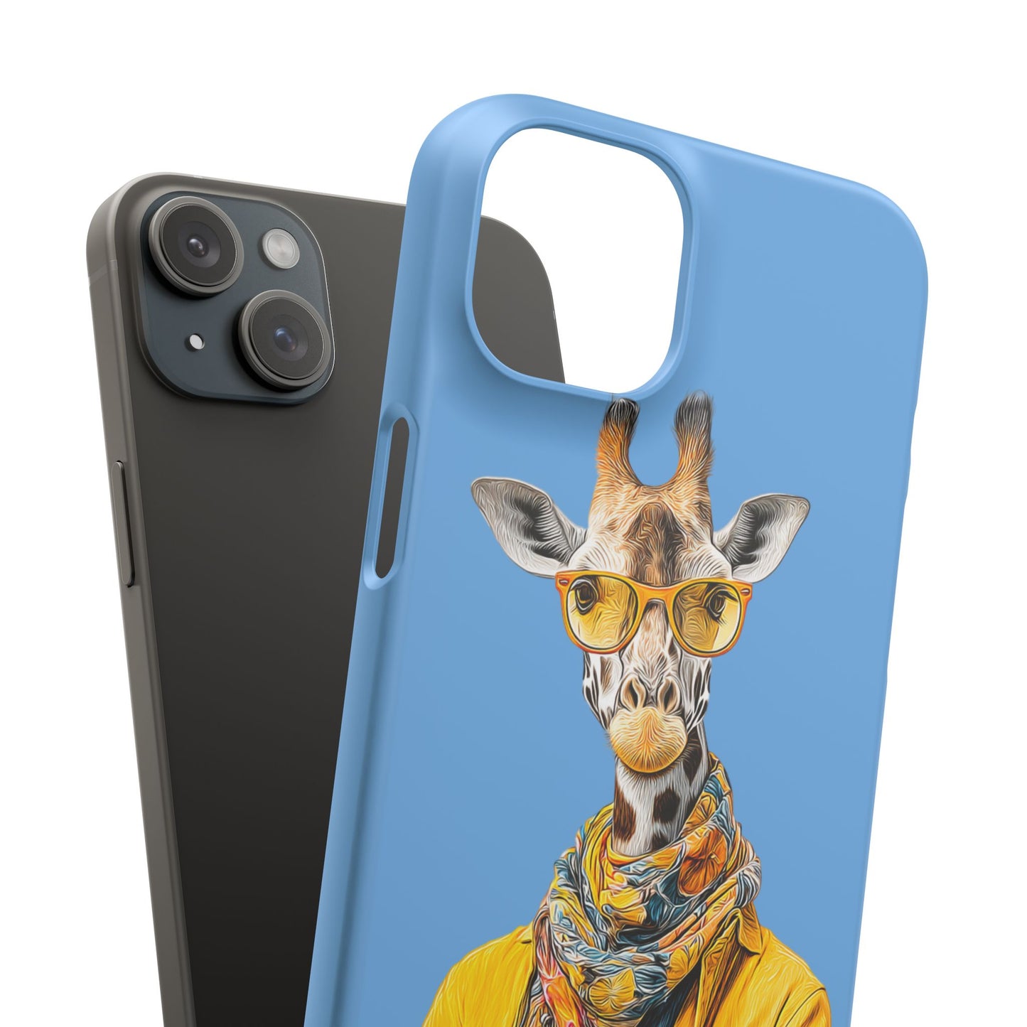 Giraffe Blue Snap Case Phone Cover for Animal Lover Iphone and Samsung models