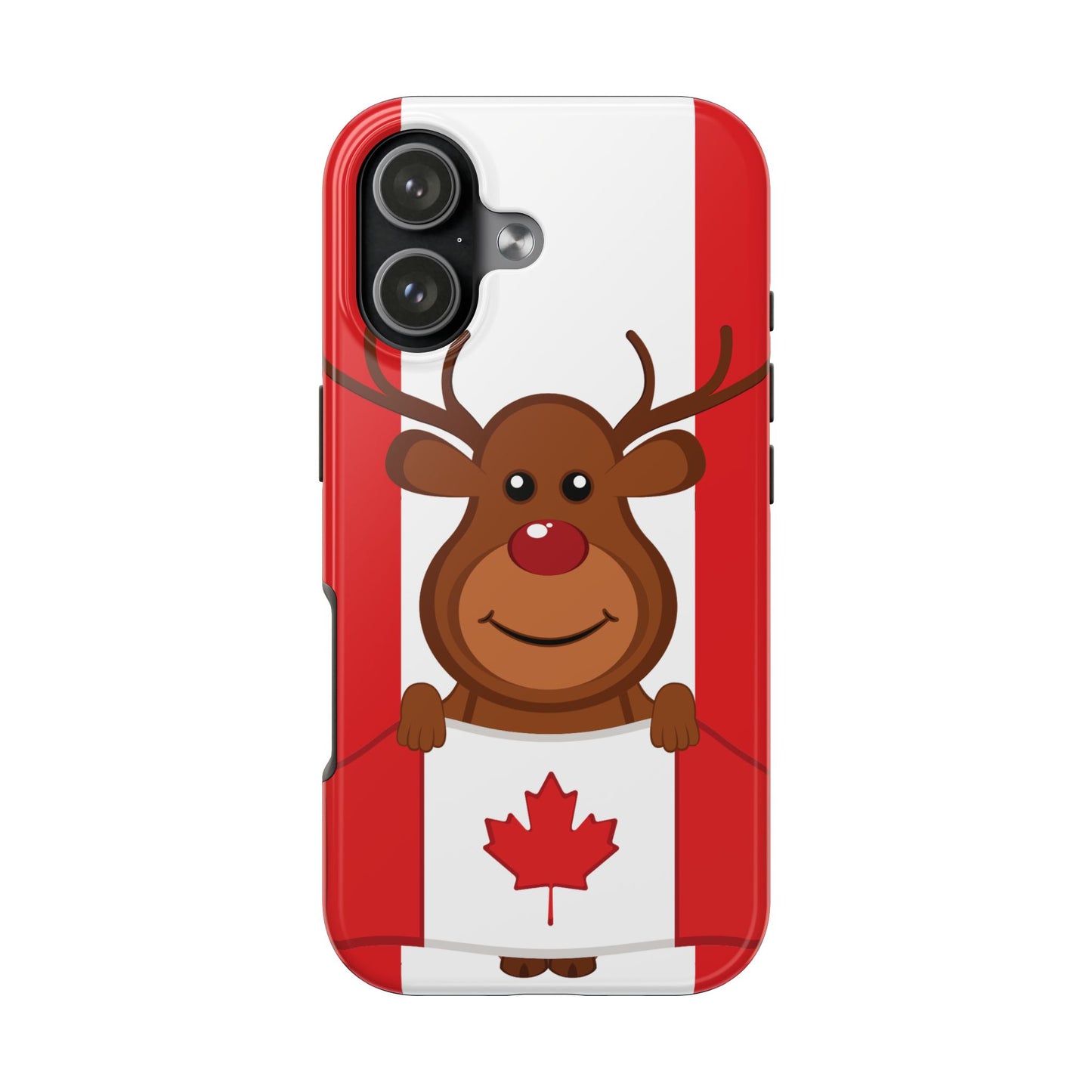 Canadian Reindeer Tough Phone Case – Cute Maple Leaf Canada Holiday Phone Cover