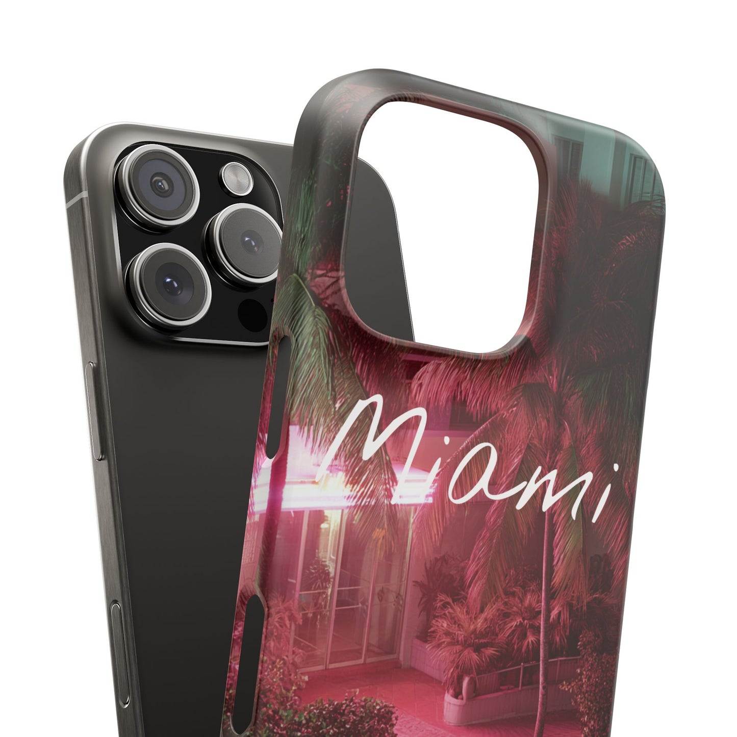 Miami Vibes Snap Case, Tropical Phone Cover, Summer Accessory, Gift for Travel Lovers, Neon Aesthetic, Beach-themed Tech