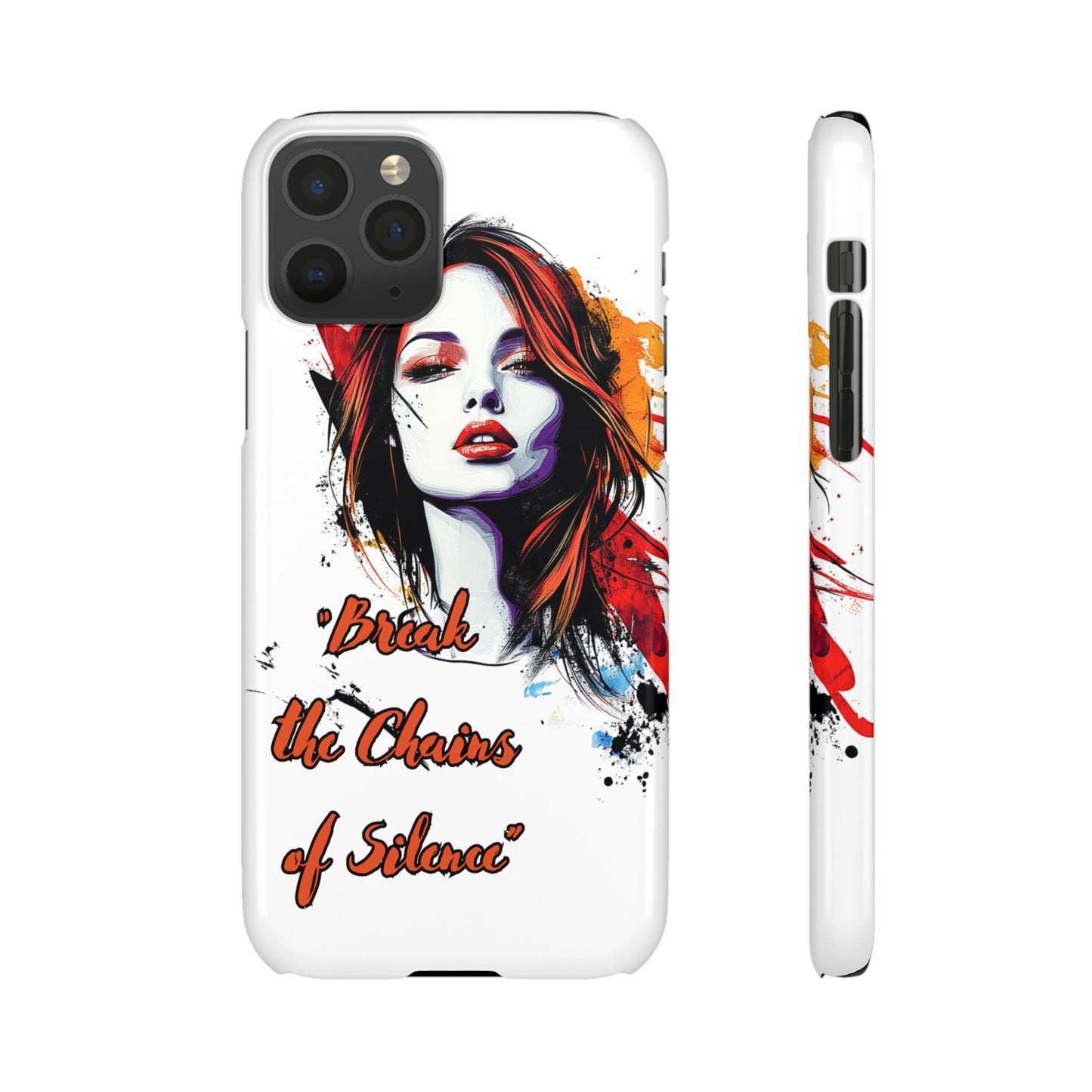 Empowering Art Snap Cases, Phone Cover, Break the Chains of Silence, Unique Gift, Inspirational Tech Accessories