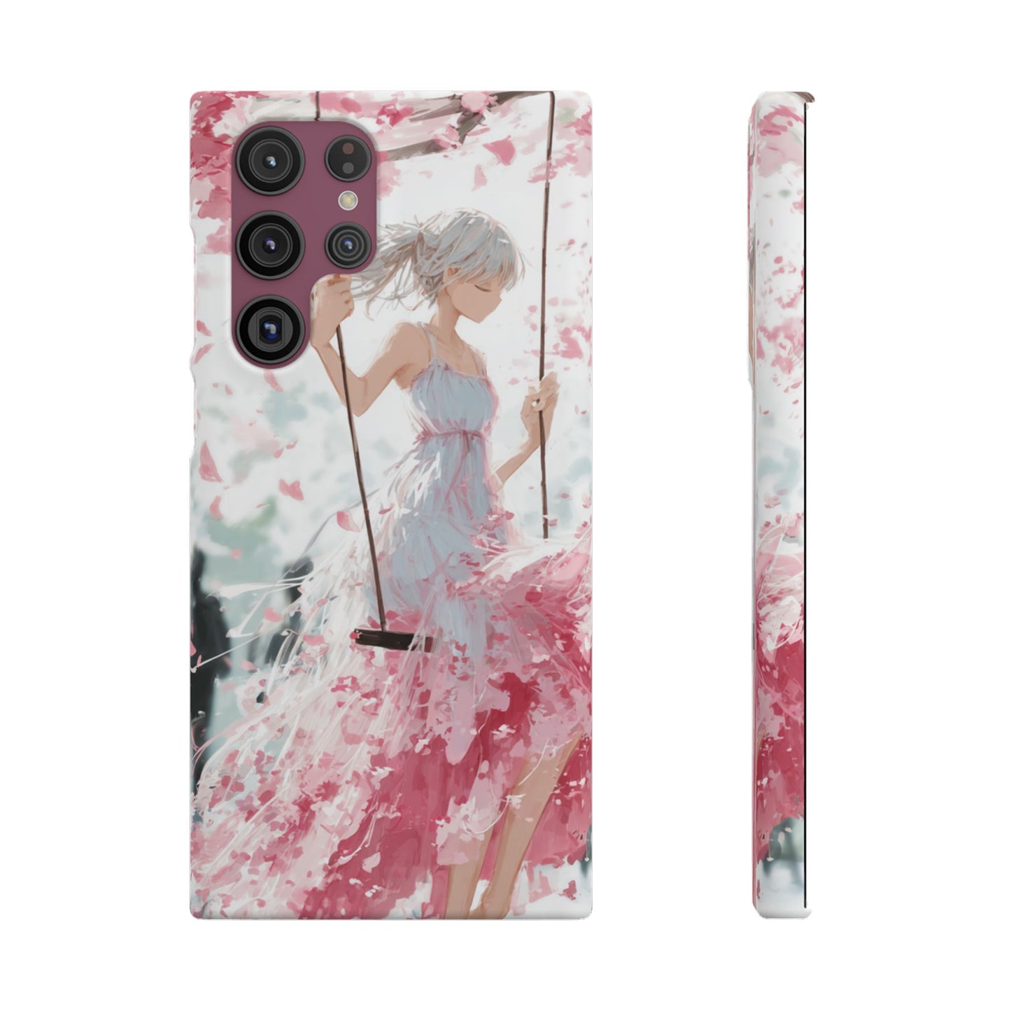 Elegant Floral Snap Cases for iPhone, Personalized Phone Covers, Cute Spring Gifts, Anime Aesthetic Accessories, Flower-themed Cell [...]