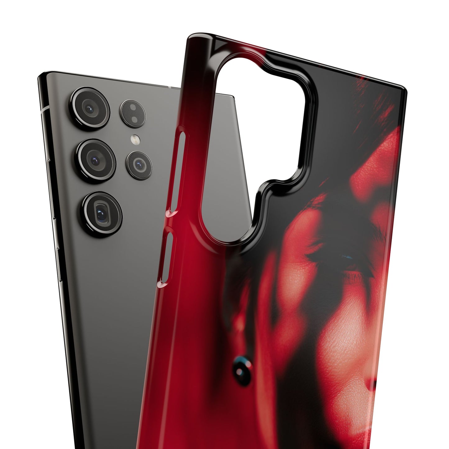 Stylish Snap Cases for Phone, Artistic Phone Cover, Unique Gifts, Red Aesthetic Case, Trendy Accessory, Vibrant Protection