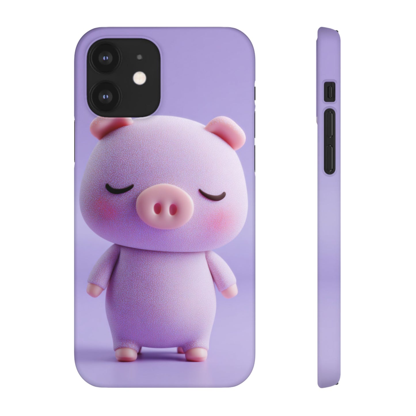 Cute Pig Snap Case for iPhone, Animal Lovers Phone Cover, Kawaii Aesthetic Accessory, Birthday Gift, Unique Phone Protection