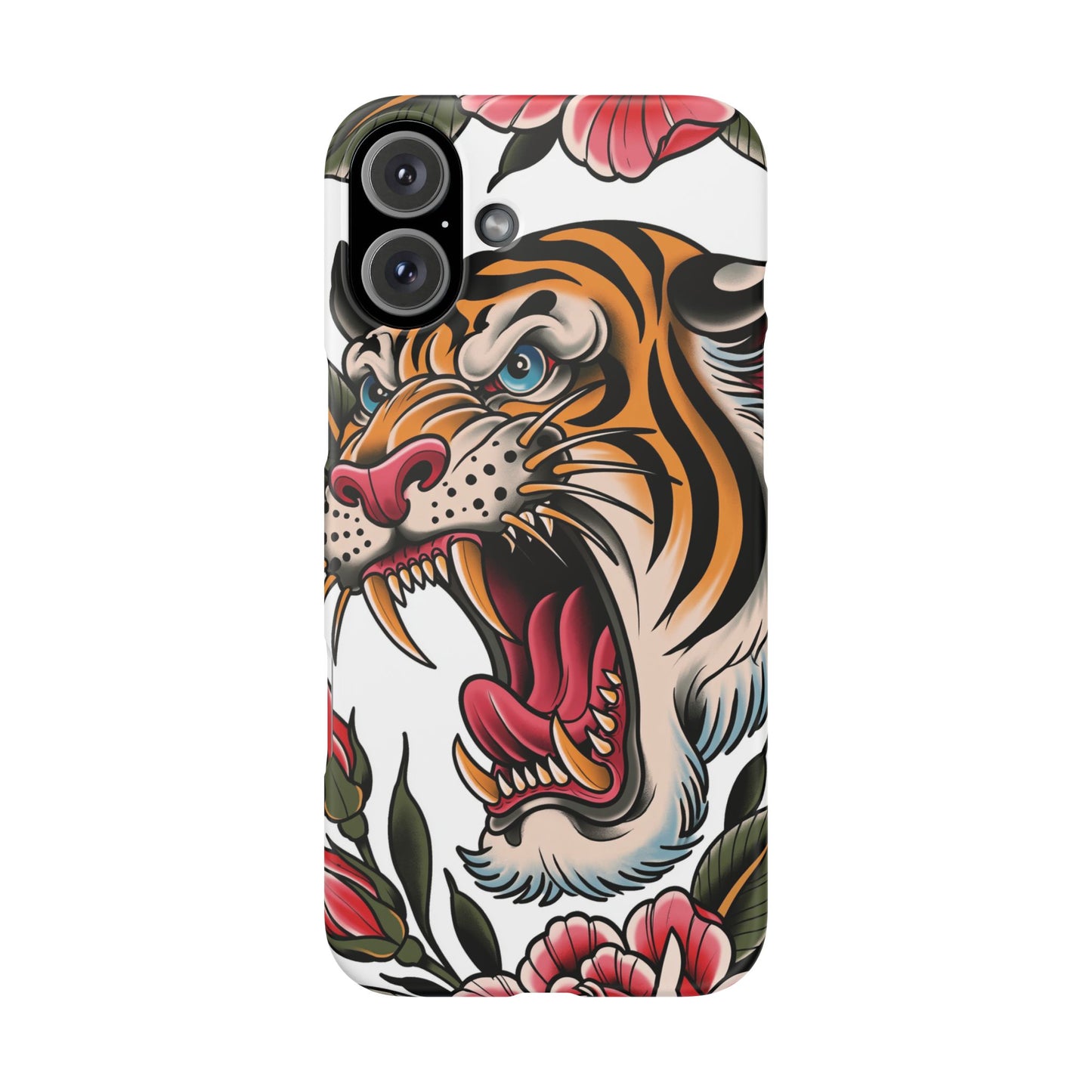 Tiger Floral Phone Case — Vintage Roaring Tiger Snap Case