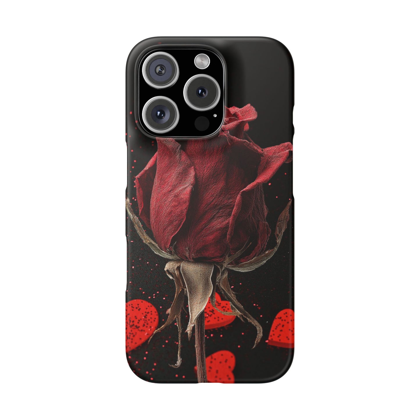Romantic Rose Snap Case, Floral Phone Cover, Valentines Day Gift, Trendy Mobile Accessory, Heart Design Case, Elegant Phone Protector