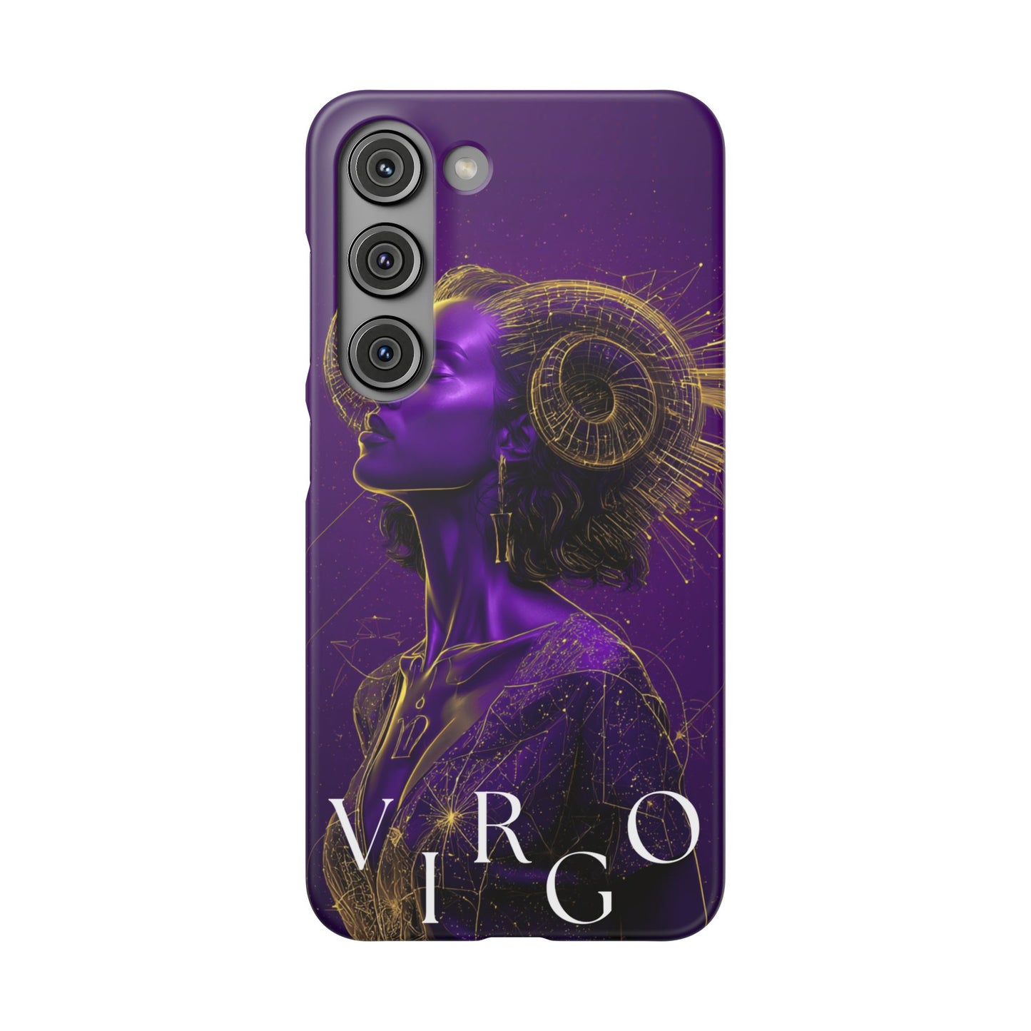 Purple & Gold Celestial Virgo Phone Case – Snap Cover for Samsung & iPhone