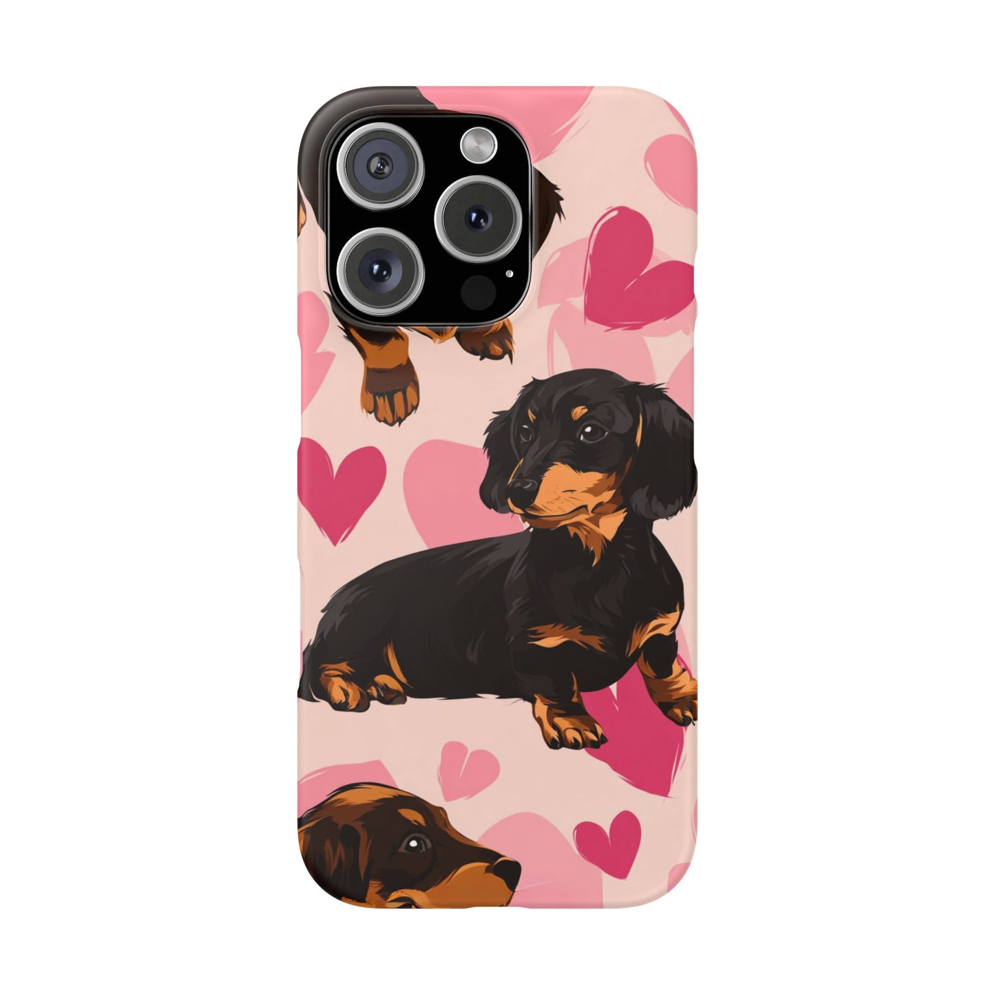 Pink Dachshund Love Phone Case for Iphone and Samsung Customistion and Free Shipping Avvialable