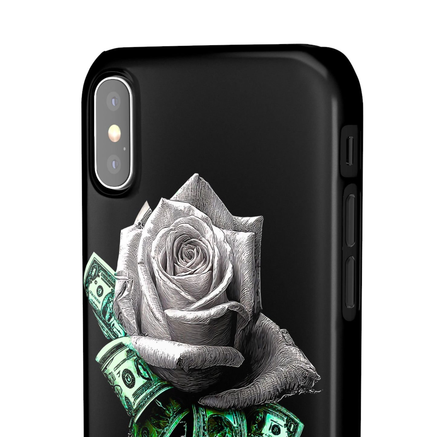Stylish Rose & Money Snap Case - Floral Phone Protection, Trendy Gift for Him/Her, Birthday Present, Accessories for Teens