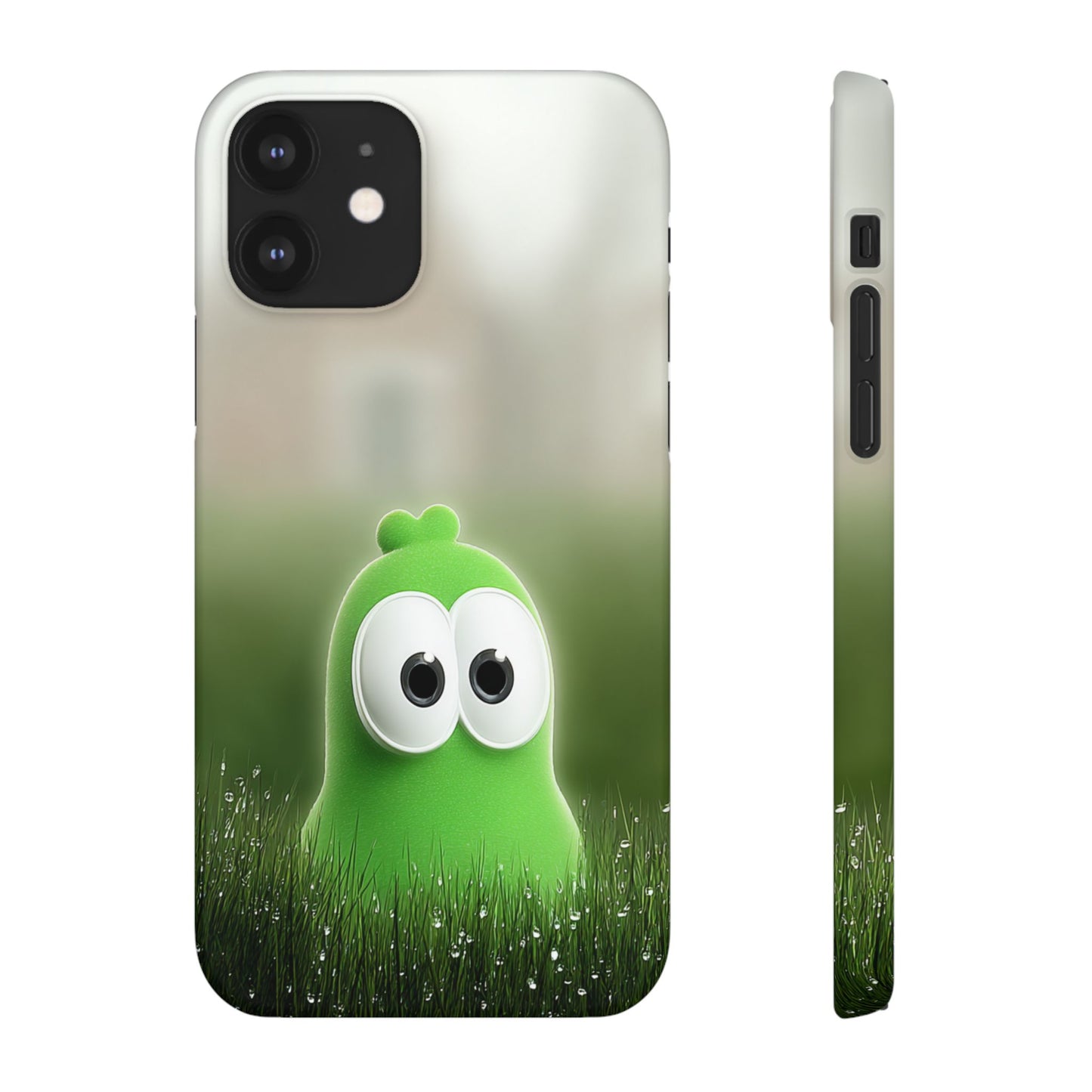 Cute Green Creature Phone Case, Snap Cases, Green Monster Phone Cover, Fun Phone Accessory, Playful Gift for Kids