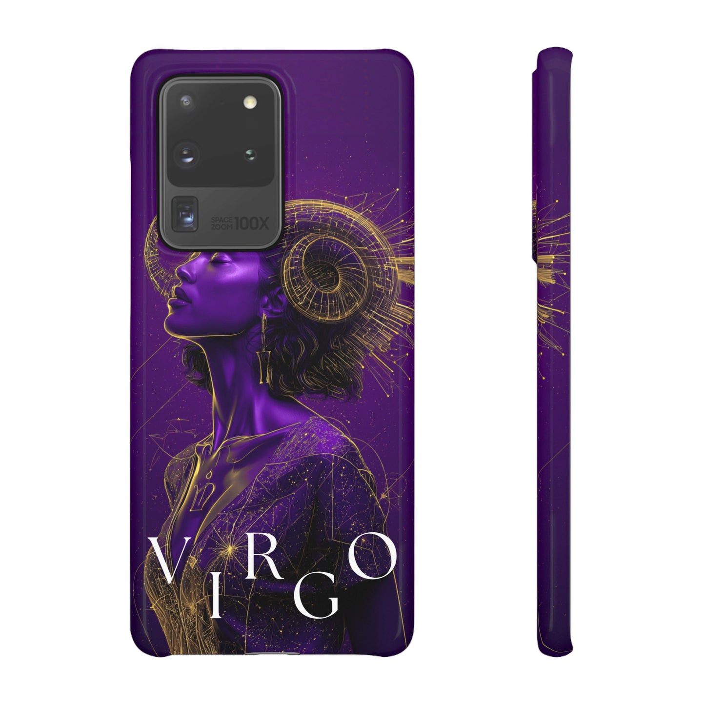 Purple & Gold Celestial Virgo Phone Case – Snap Cover for Samsung & iPhone