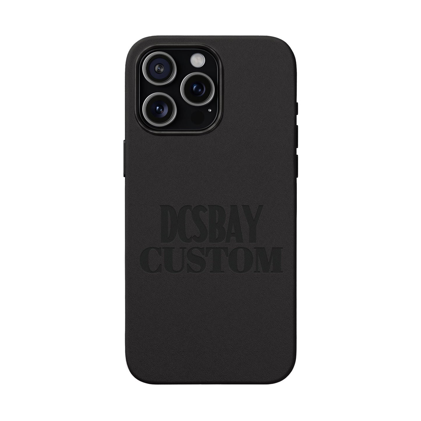 Engraved PU Leather Phone Case — Minimal Bear Silhouette
