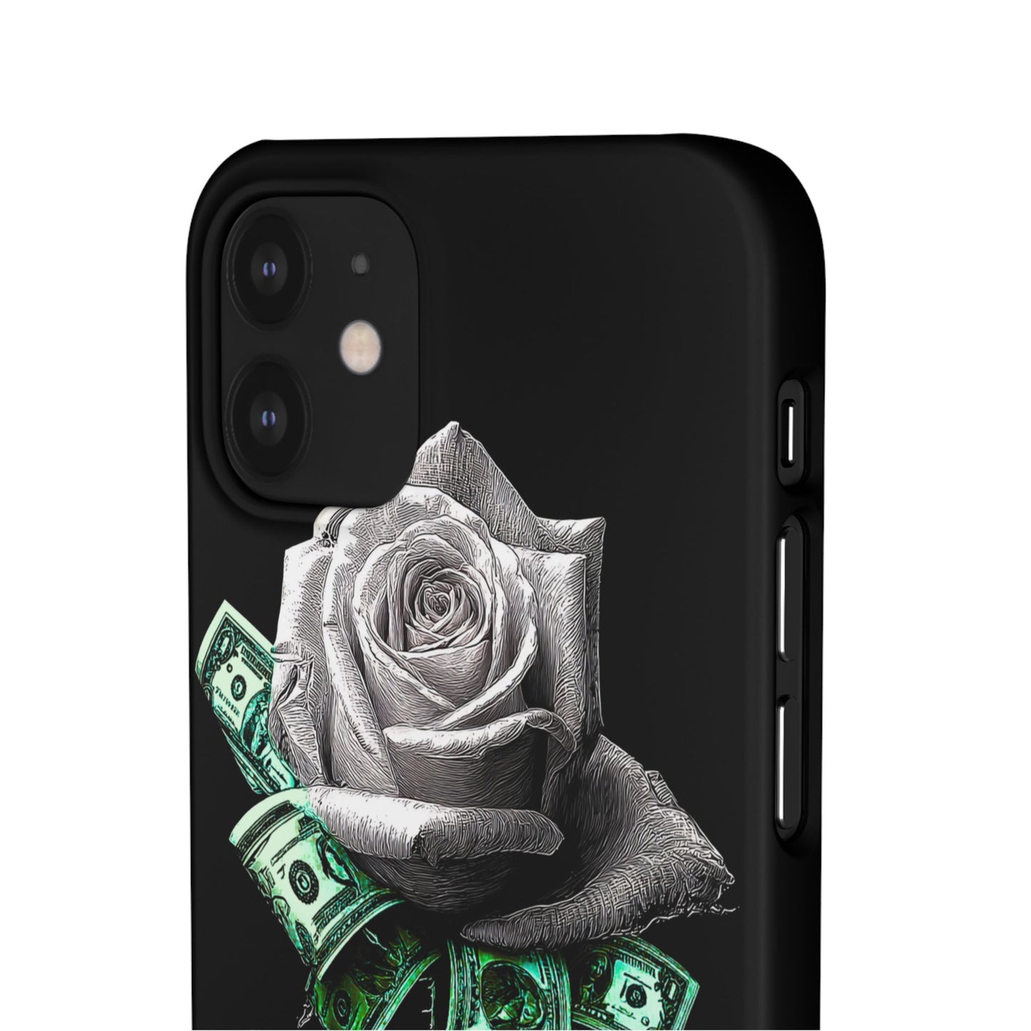 Stylish Rose & Money Snap Case - Floral Phone Protection, Trendy Gift for Him/Her, Birthday Present, Accessories for Teens