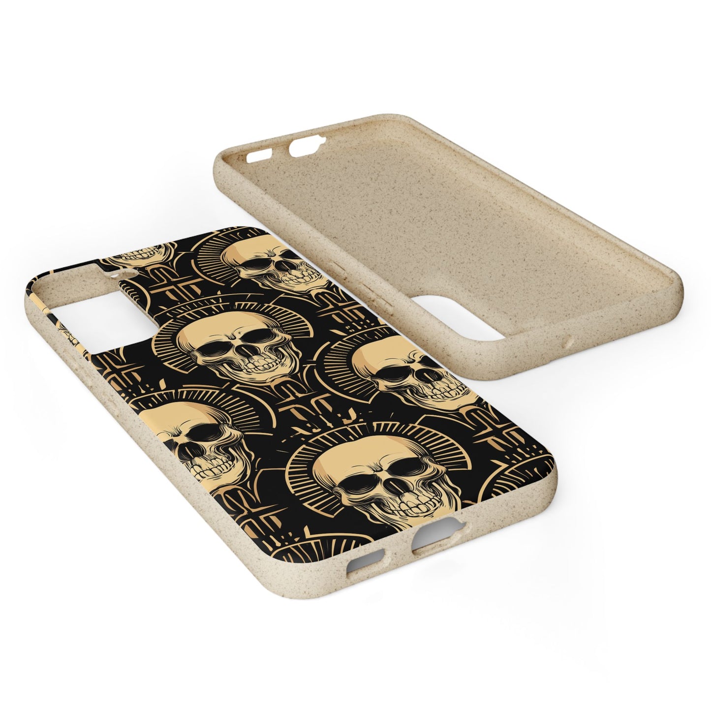 Skull Biodegradable Phone Case, Eco-Friendly iPhone Cover, Sustainable Gift, Cool Skull Design, Skull Art Accessories, Halloween Decor