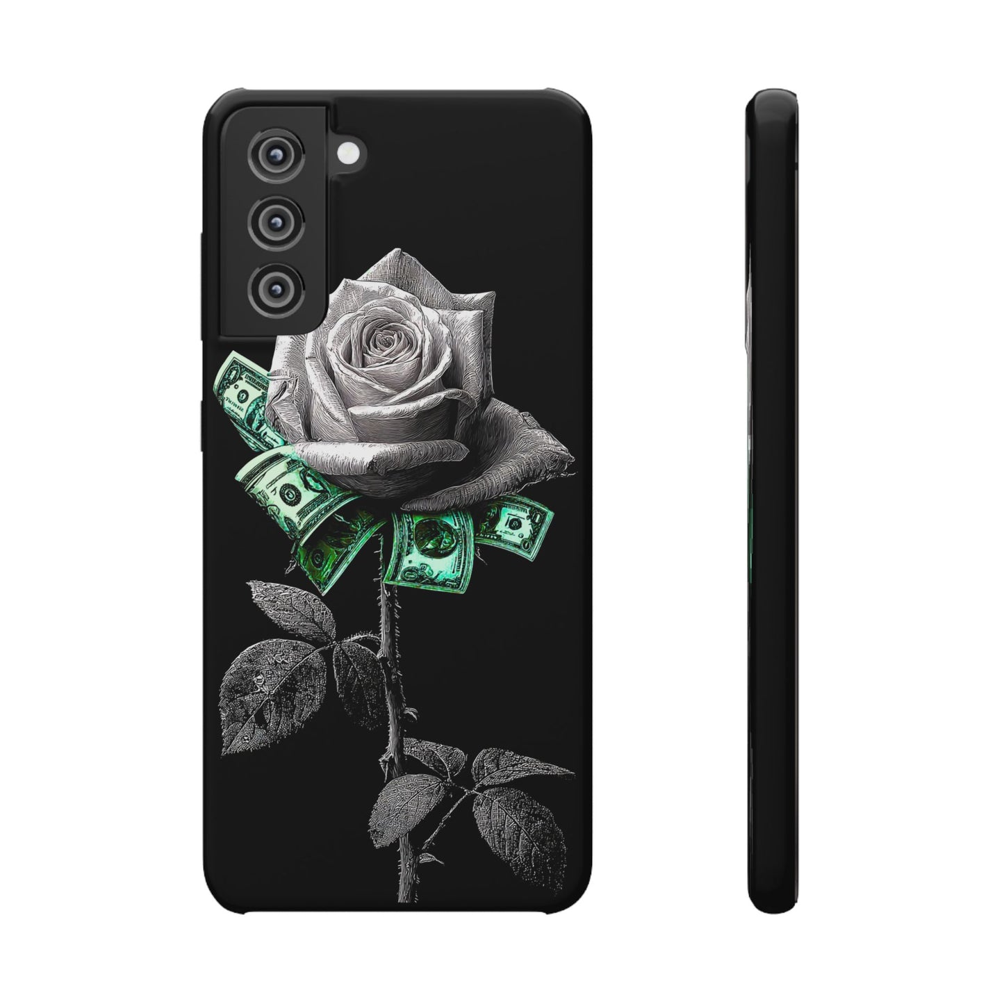 Stylish Rose & Money Snap Case - Floral Phone Protection, Trendy Gift for Him/Her, Birthday Present, Accessories for Teens