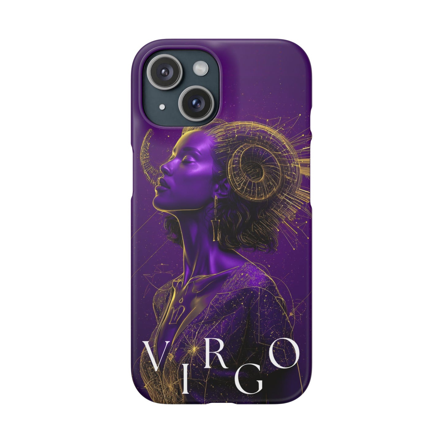 Purple & Gold Celestial Virgo Phone Case – Snap Cover for Samsung & iPhone