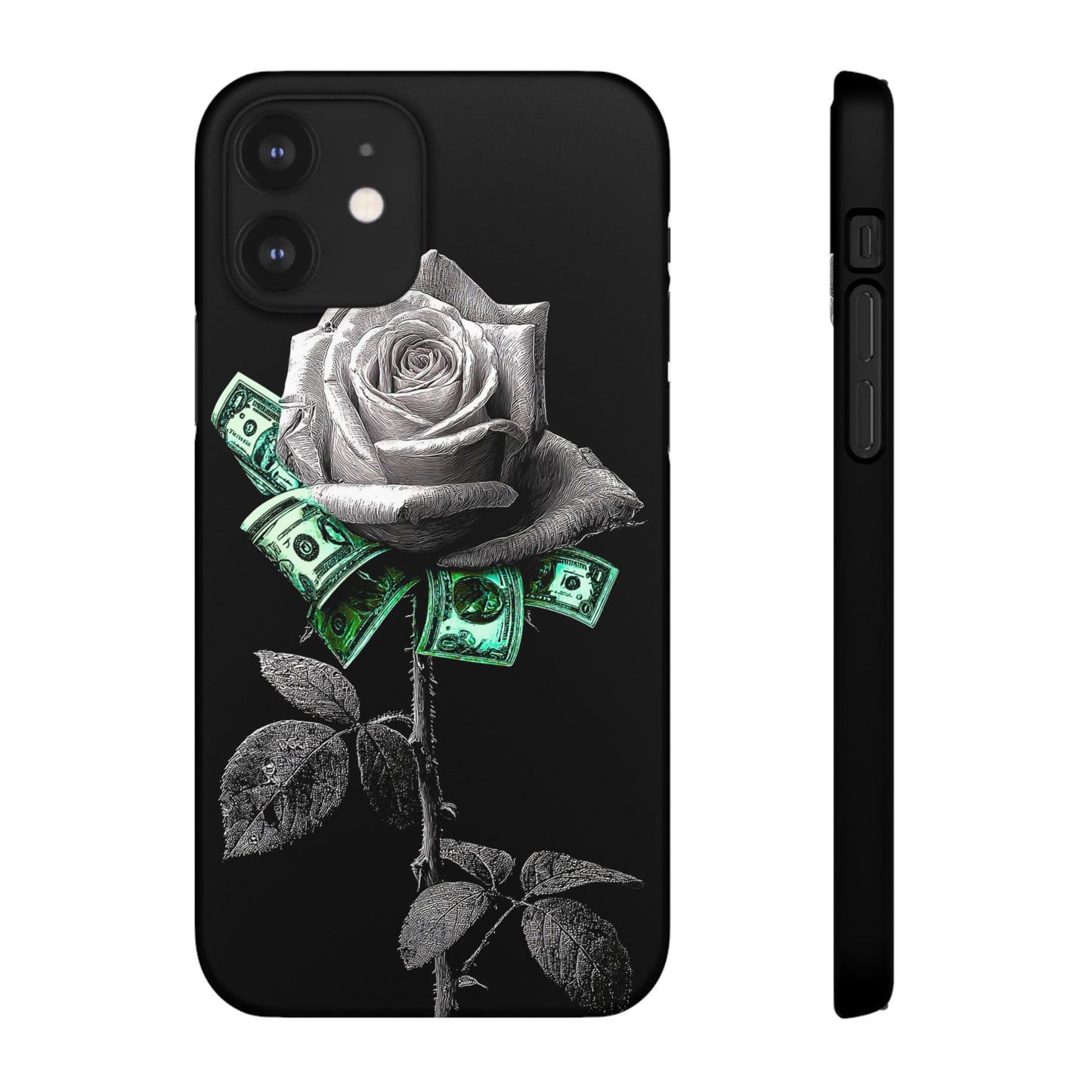 Stylish Rose & Money Snap Case - Floral Phone Protection, Trendy Gift for Him/Her, Birthday Present, Accessories for Teens