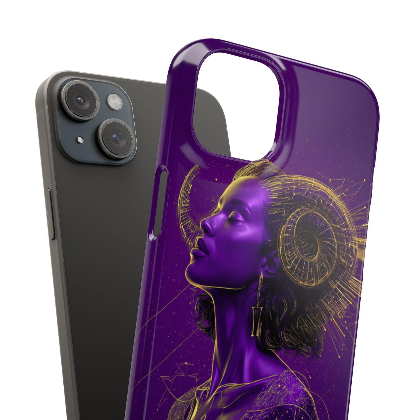 Purple & Gold Celestial Virgo Phone Case – Snap Cover for Samsung & iPhone