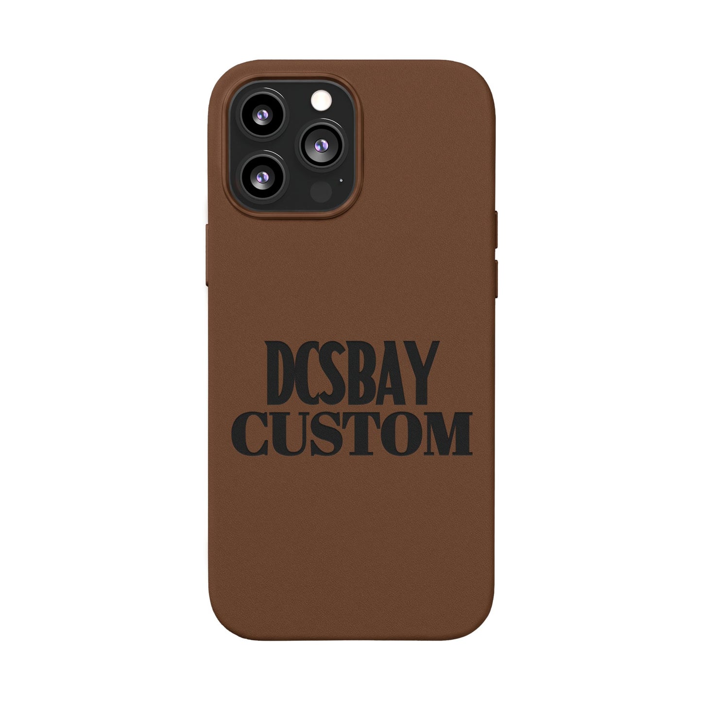 Engraved PU Leather Phone Case — Minimal Bear Silhouette