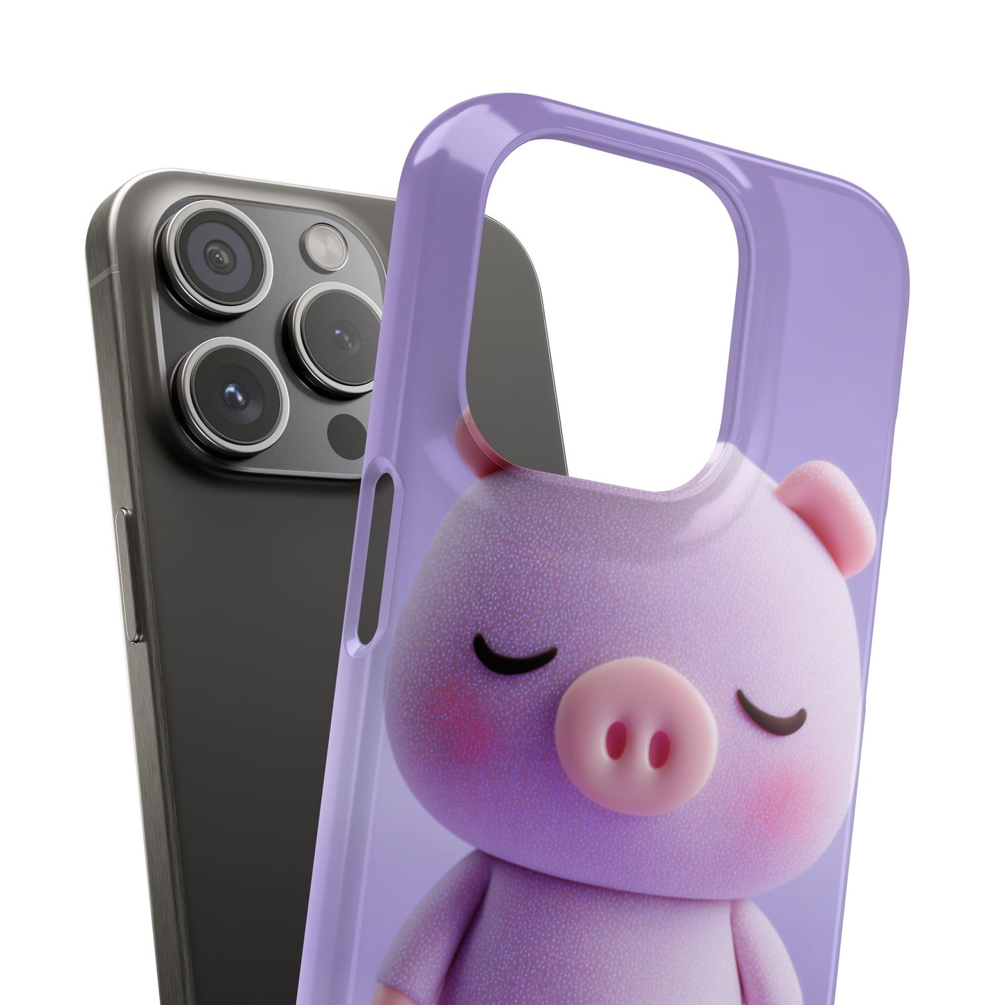 Cute Pig Snap Case for iPhone, Animal Lovers Phone Cover, Kawaii Aesthetic Accessory, Birthday Gift, Unique Phone Protection