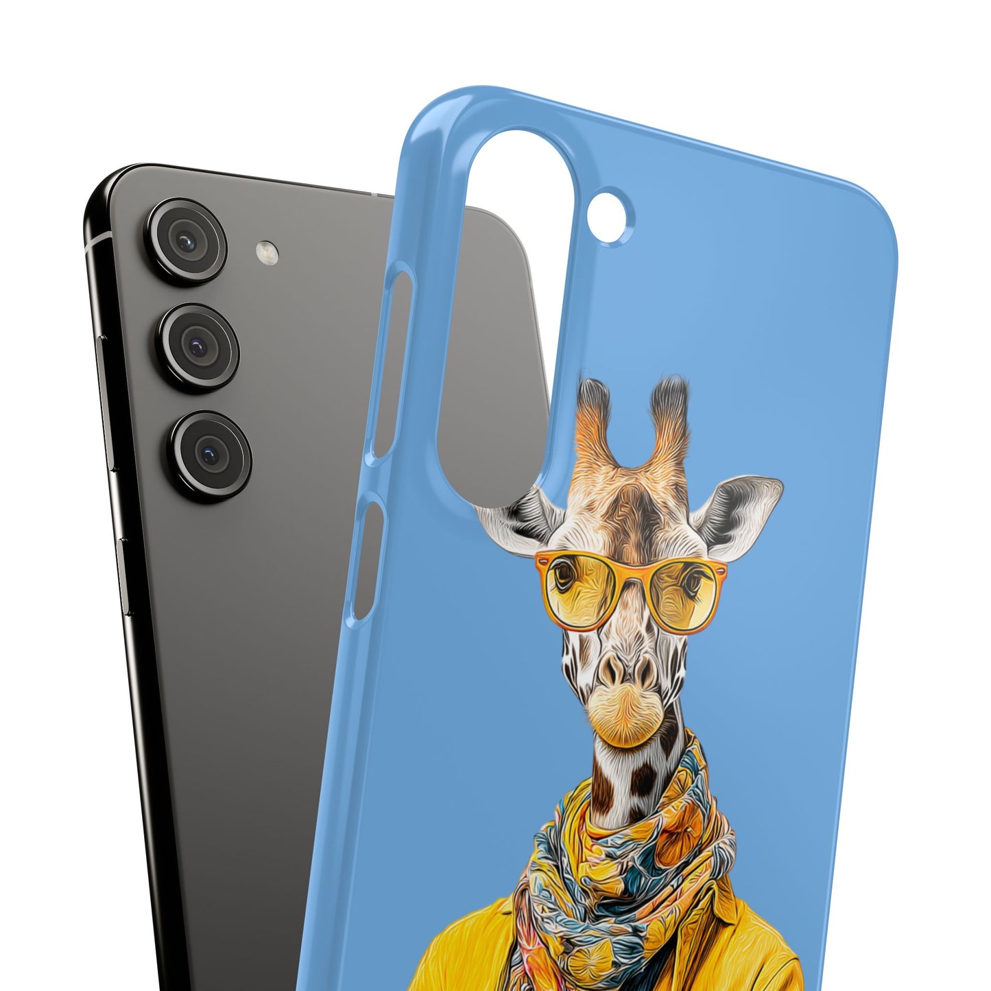 Giraffe Blue Snap Case Phone Cover for Animal Lover Iphone and Samsung models