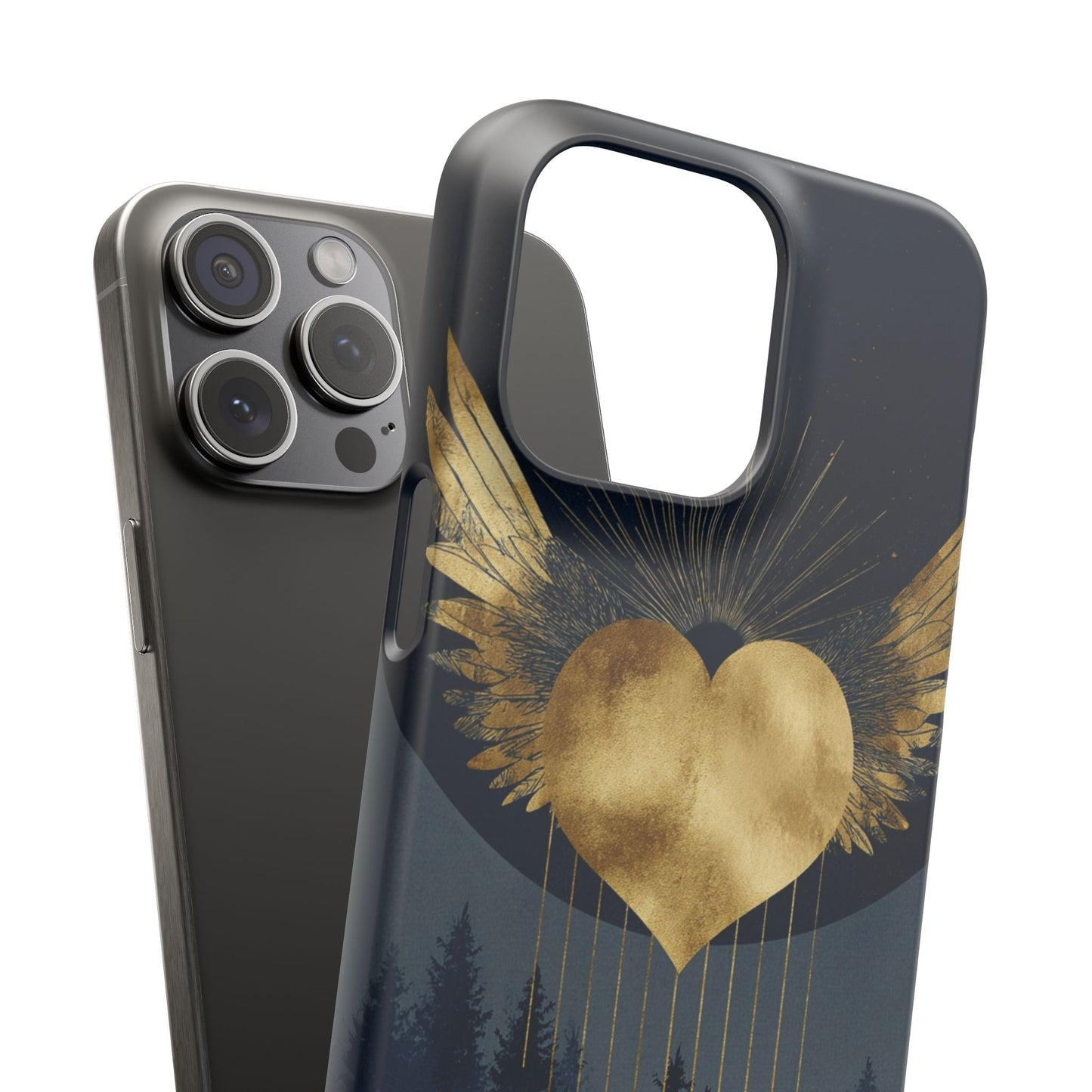 Heart Wing Snap Case, Elegant Phone Cover, Unique Gift, Artistic Accessory, Protective Case for Love and Romance