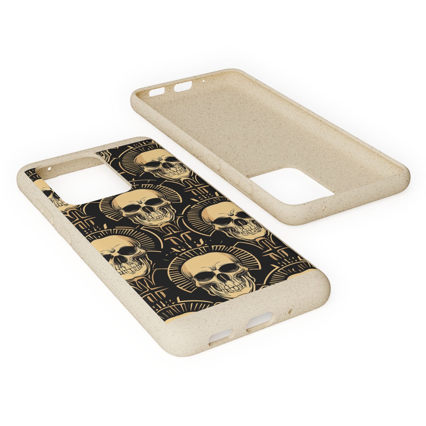 Skull Biodegradable Phone Case, Eco-Friendly iPhone Cover, Sustainable Gift, Cool Skull Design, Skull Art Accessories, Halloween Decor