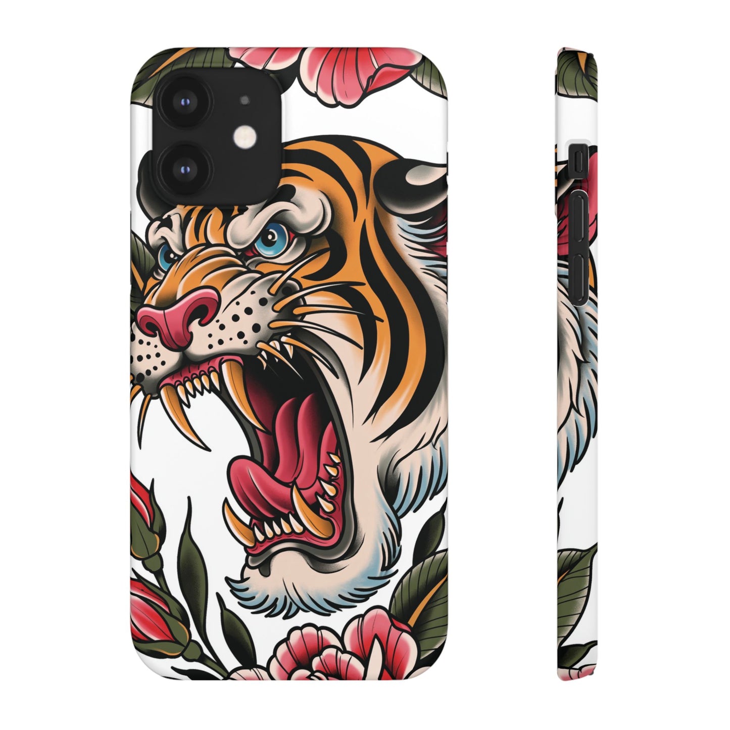 Tiger Floral Phone Case — Vintage Roaring Tiger Snap Case