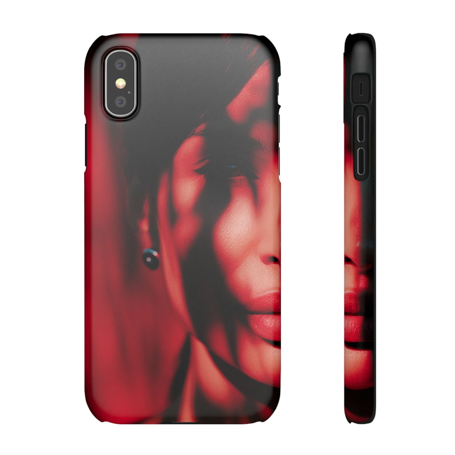 Stylish Snap Cases for Phone, Artistic Phone Cover, Unique Gifts, Red Aesthetic Case, Trendy Accessory, Vibrant Protection