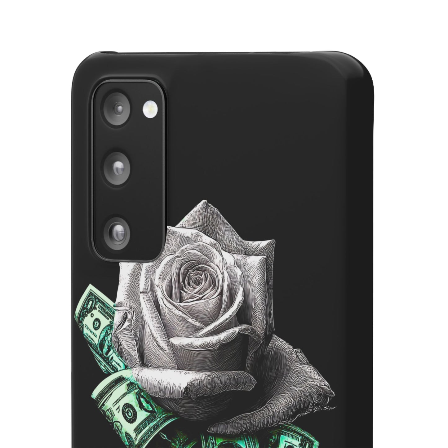 Stylish Rose & Money Snap Case - Floral Phone Protection, Trendy Gift for Him/Her, Birthday Present, Accessories for Teens