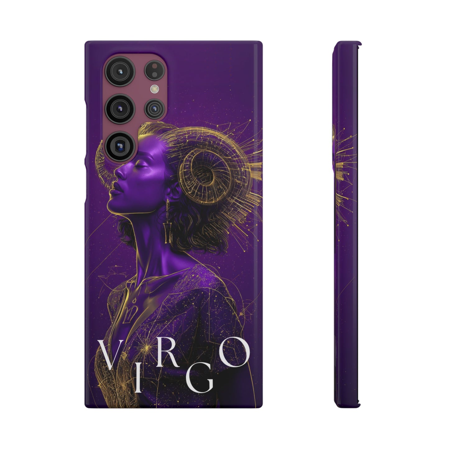 Purple & Gold Celestial Virgo Phone Case – Snap Cover for Samsung & iPhone