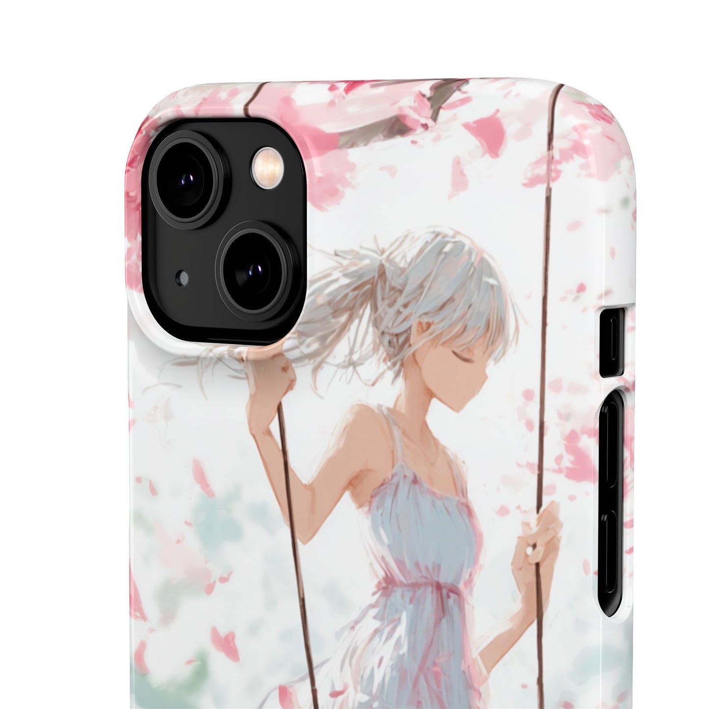 Elegant Floral Snap Cases for iPhone, Personalized Phone Covers, Cute Spring Gifts, Anime Aesthetic Accessories, Flower-themed Cell [...]